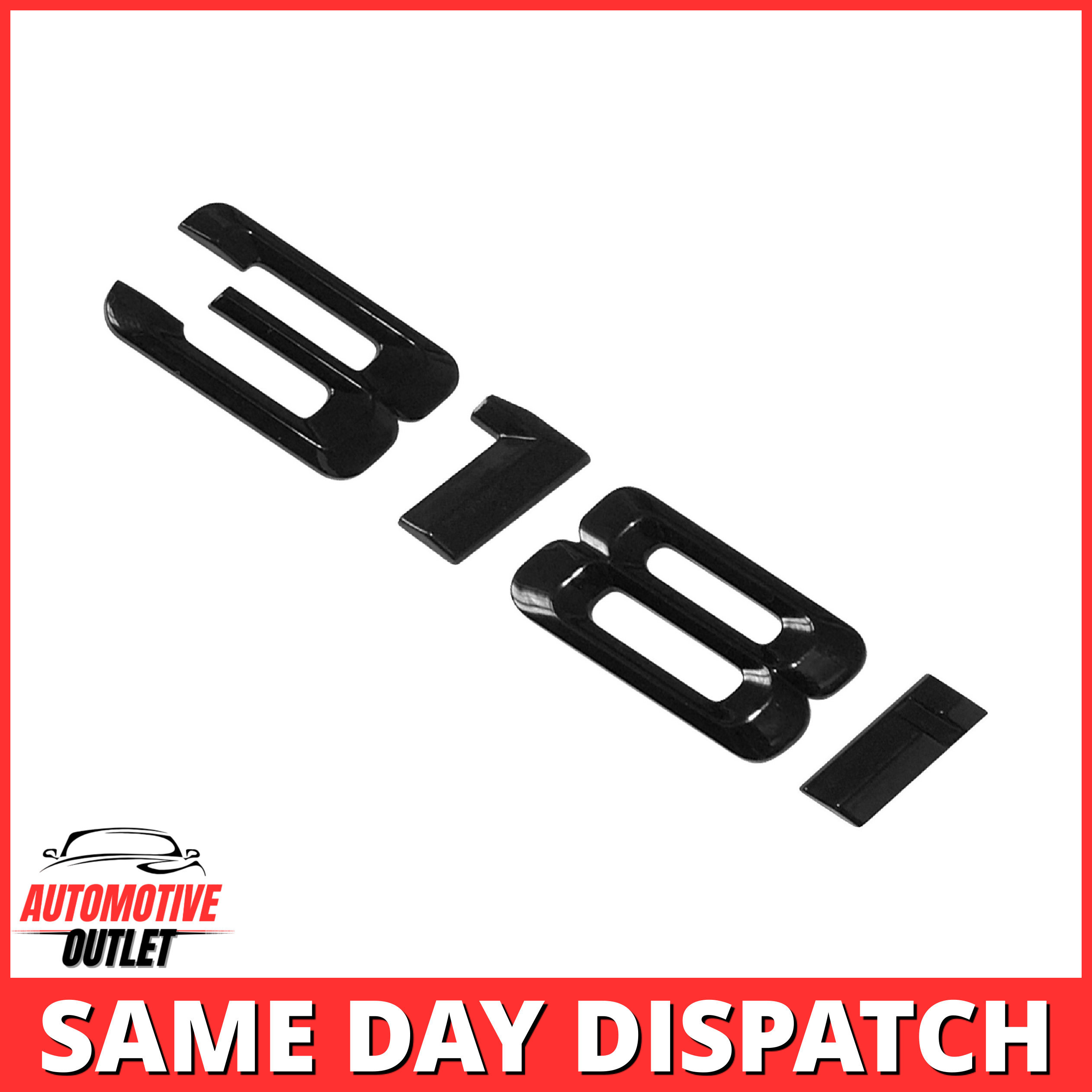 318i-GB Lettering Rear Boot Lid Trunk Badge Emblem For BMW 3 Series, Gloss Black