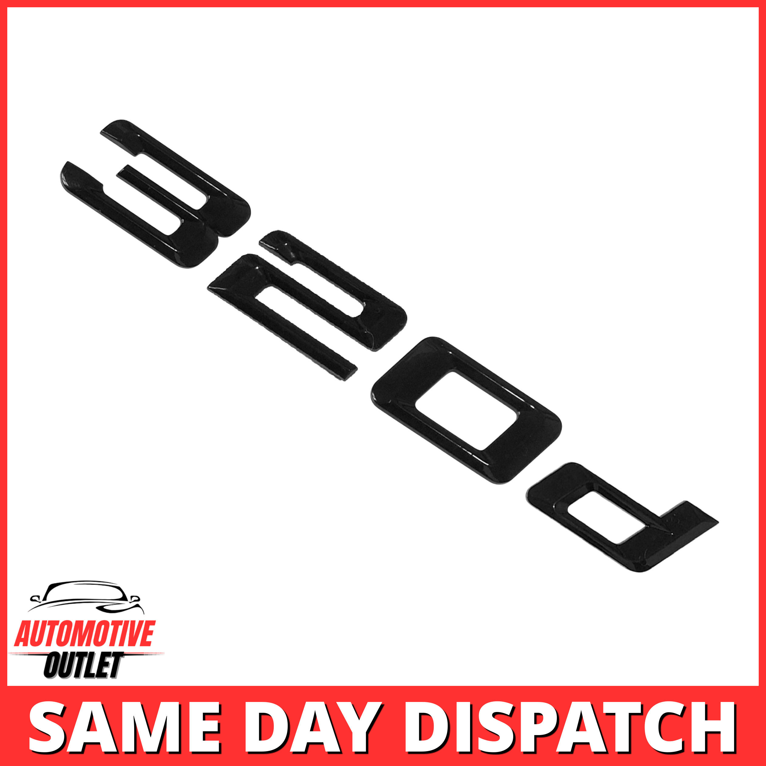 320d-GB Lettering Rear Boot Lid Trunk Badge Emblem For BMW 3 Series, Gloss Black
