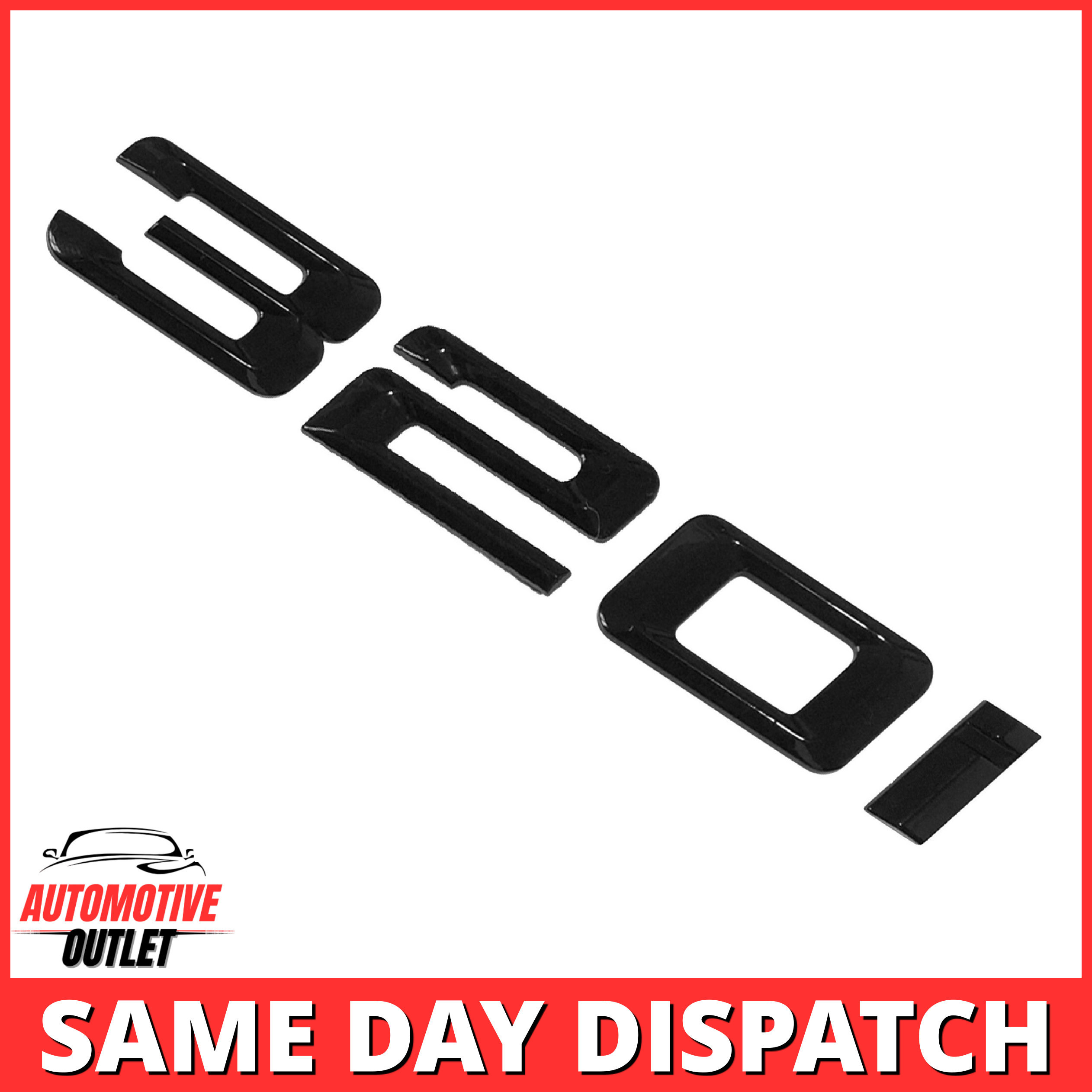 320i-GB Lettering Rear Boot Lid Trunk Badge Emblem For BMW 3 Series, Gloss Black