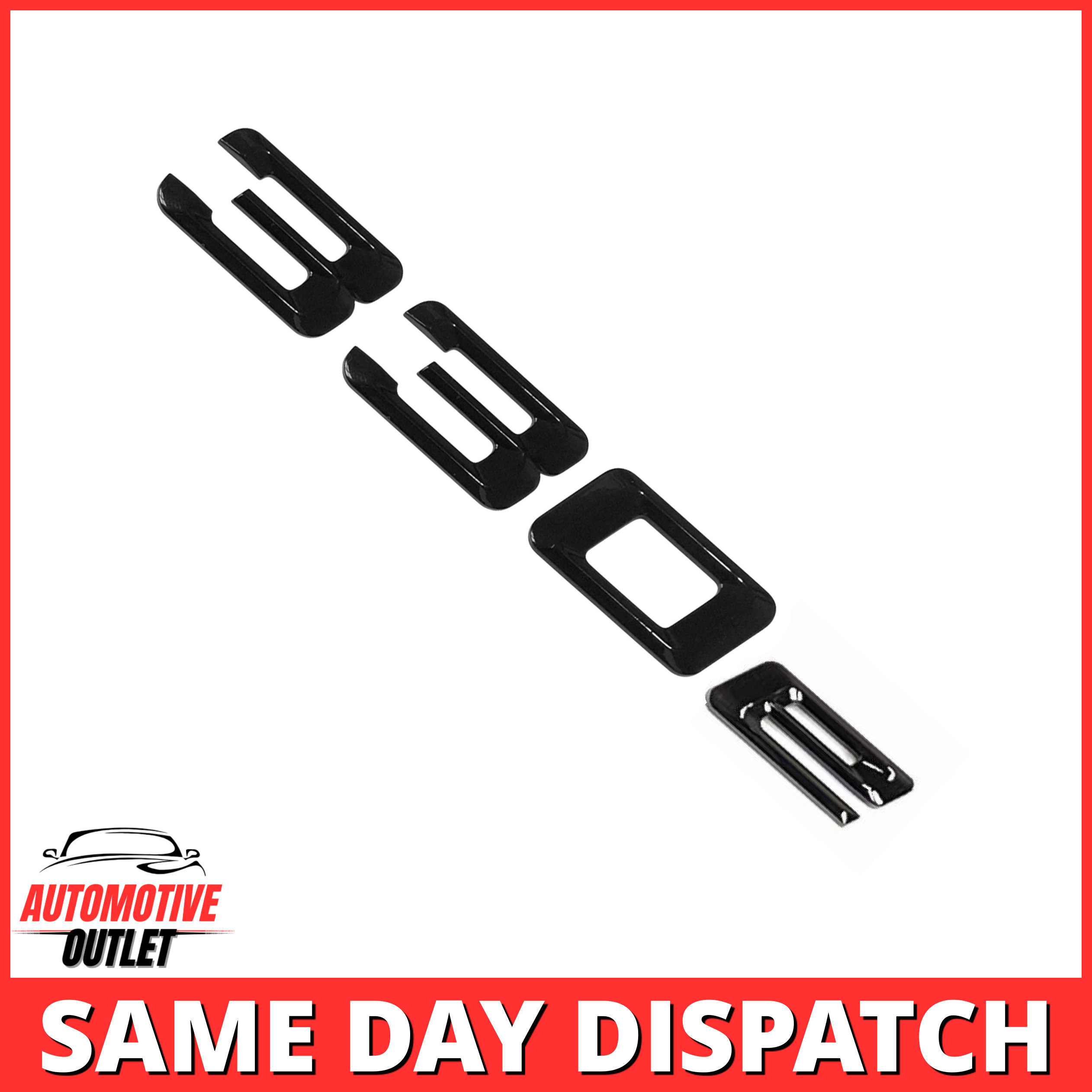 330e-GB Lettering Rear Boot Lid Trunk Badge Emblem For BMW 3 Series, Gloss Black