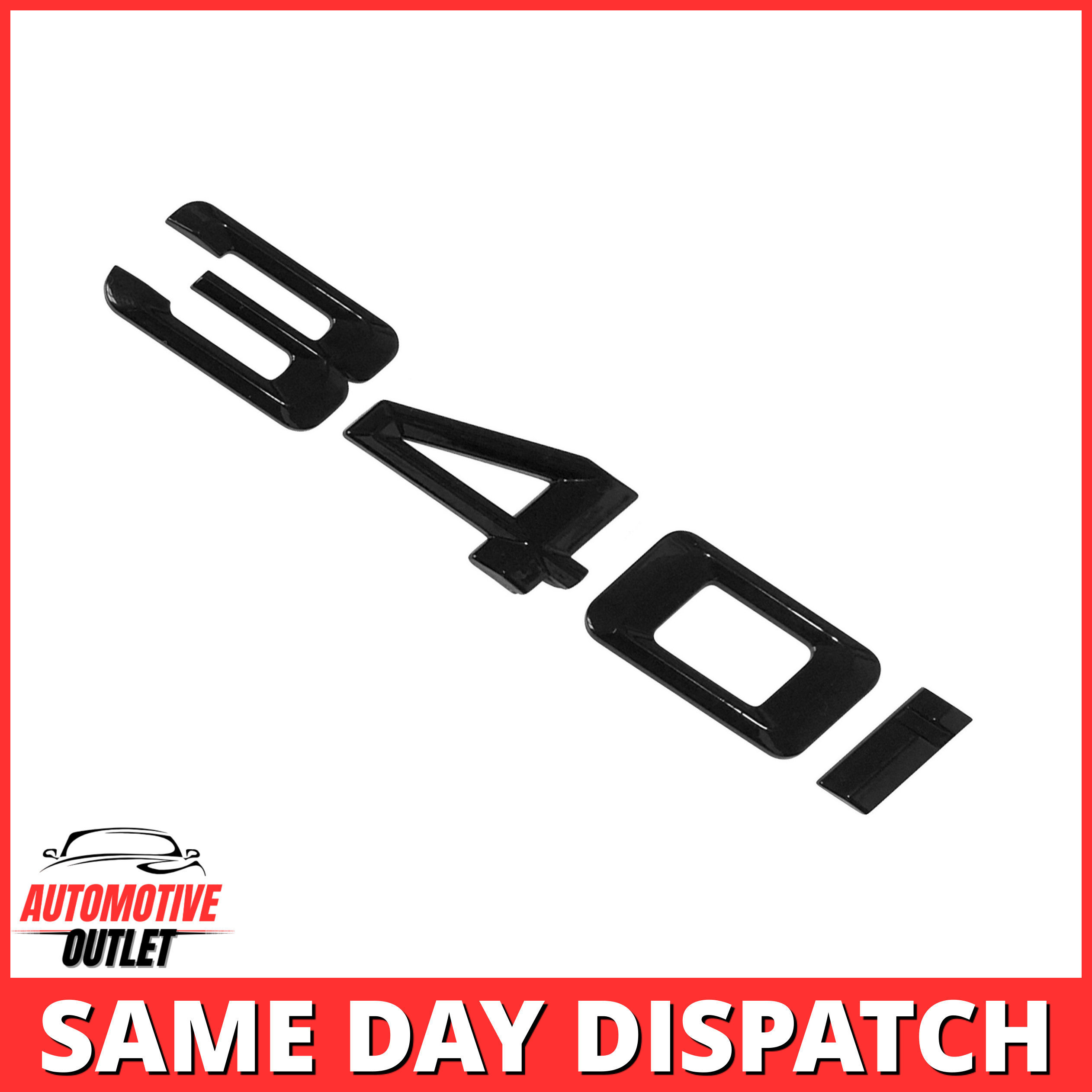 340i-GB Lettering Rear Boot Lid Trunk Badge Emblem For BMW 3 Series, Gloss Black