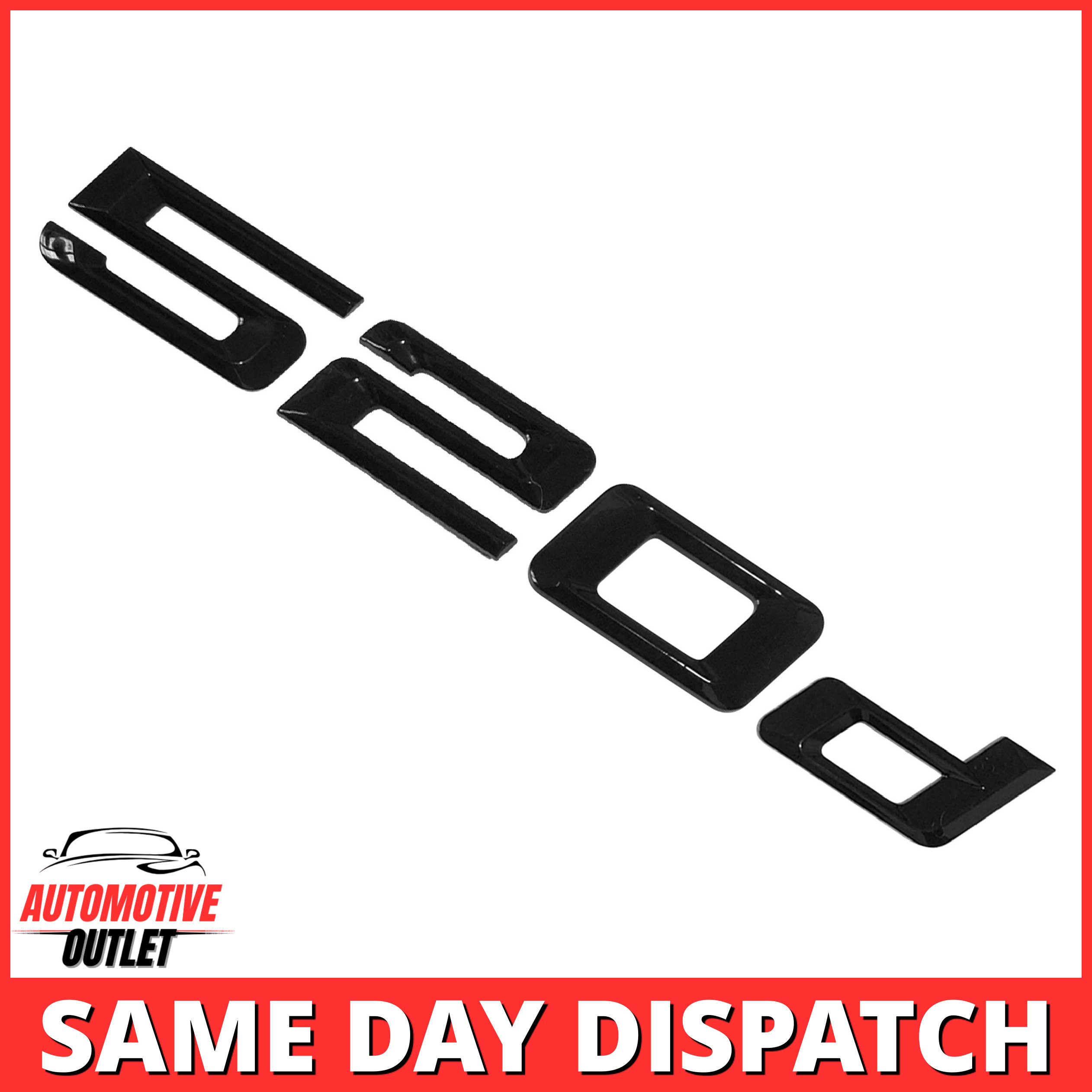 520d-GB Lettering Rear Boot Lid Trunk Badge Emblem For BMW 5 Series, Gloss Black