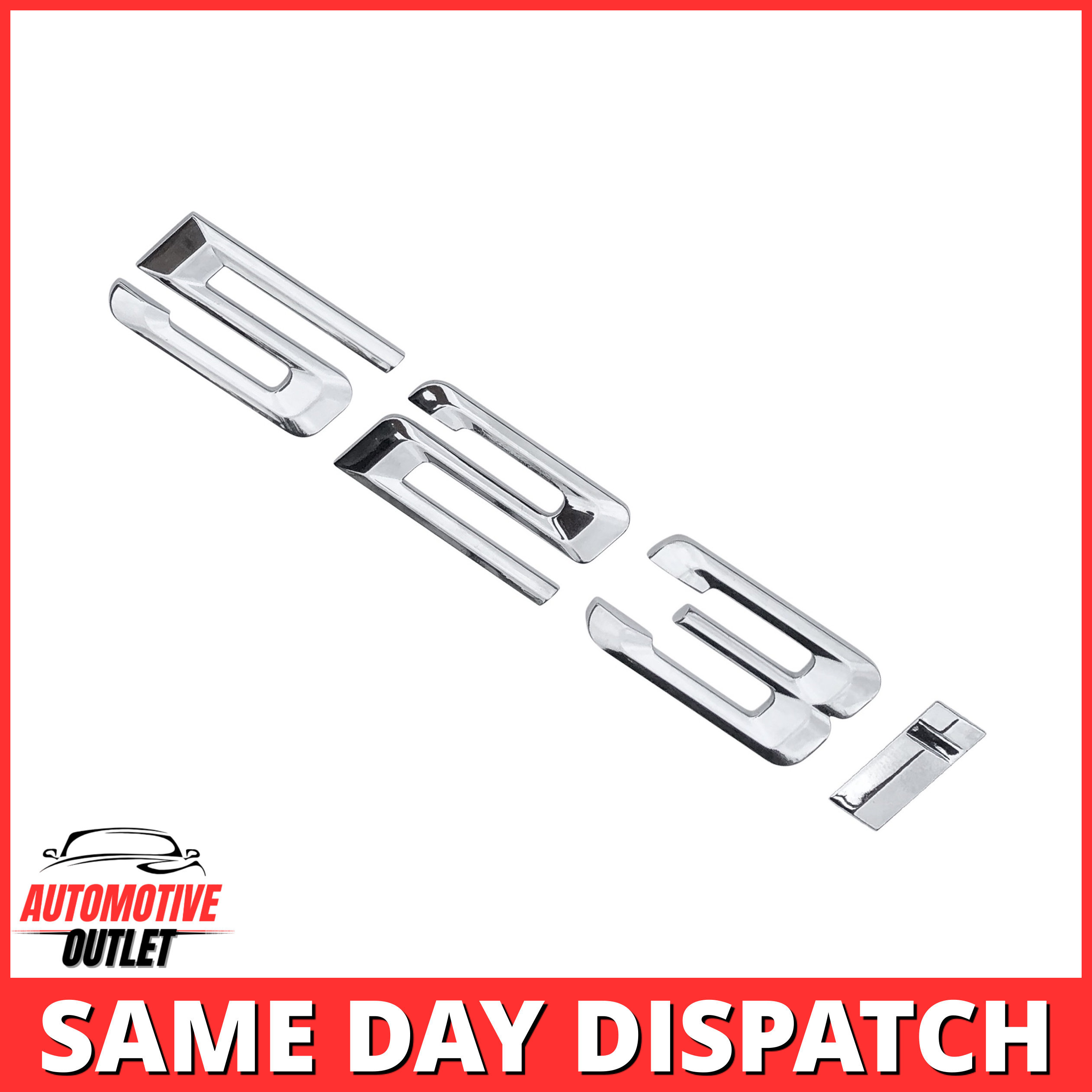 523i-CH Lettering Rear Boot Lid Trunk Badge Emblem For BMW 5 Series, Chrome