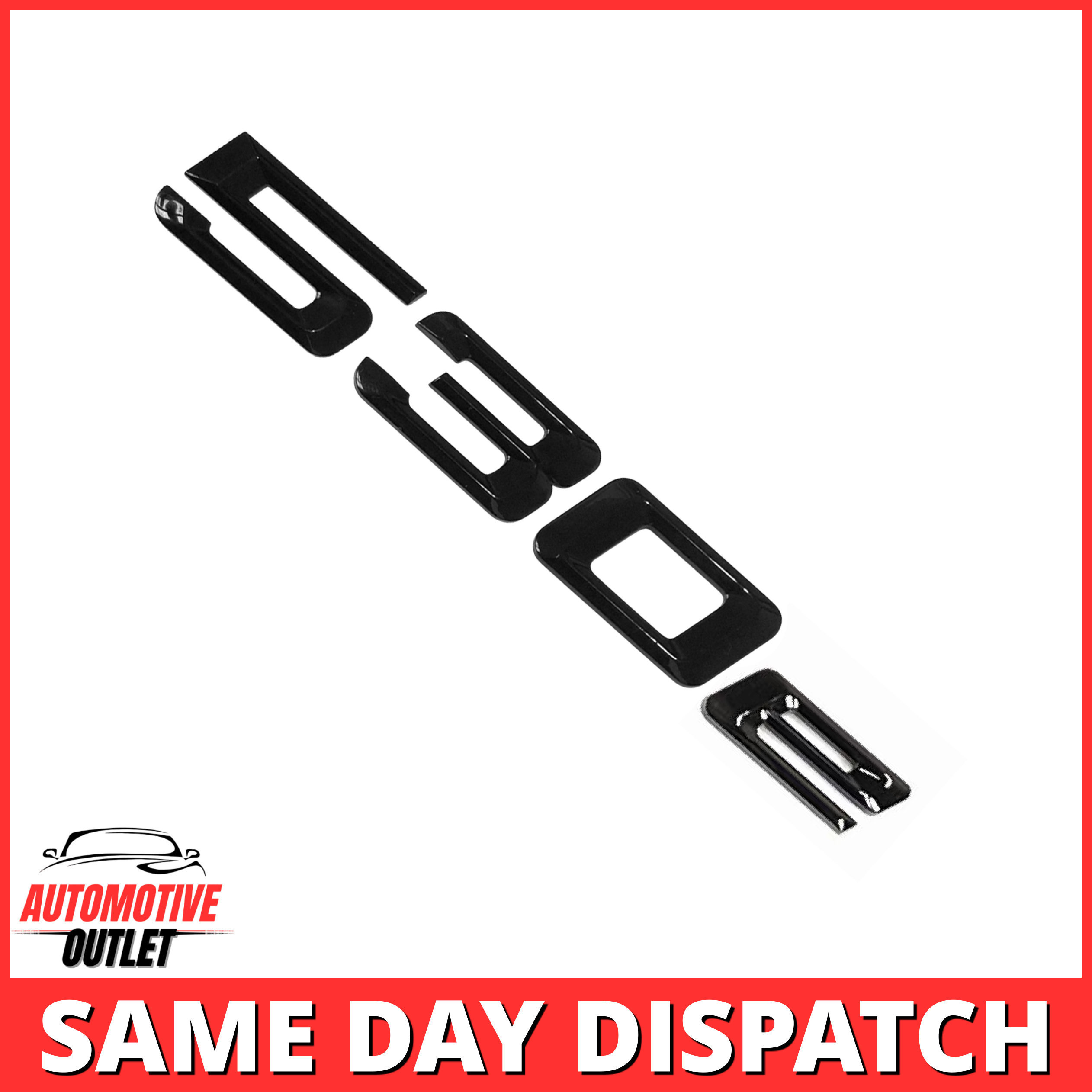 530e-GB Lettering Rear Boot Lid Trunk Badge Emblem For BMW 5 Series, Gloss Black