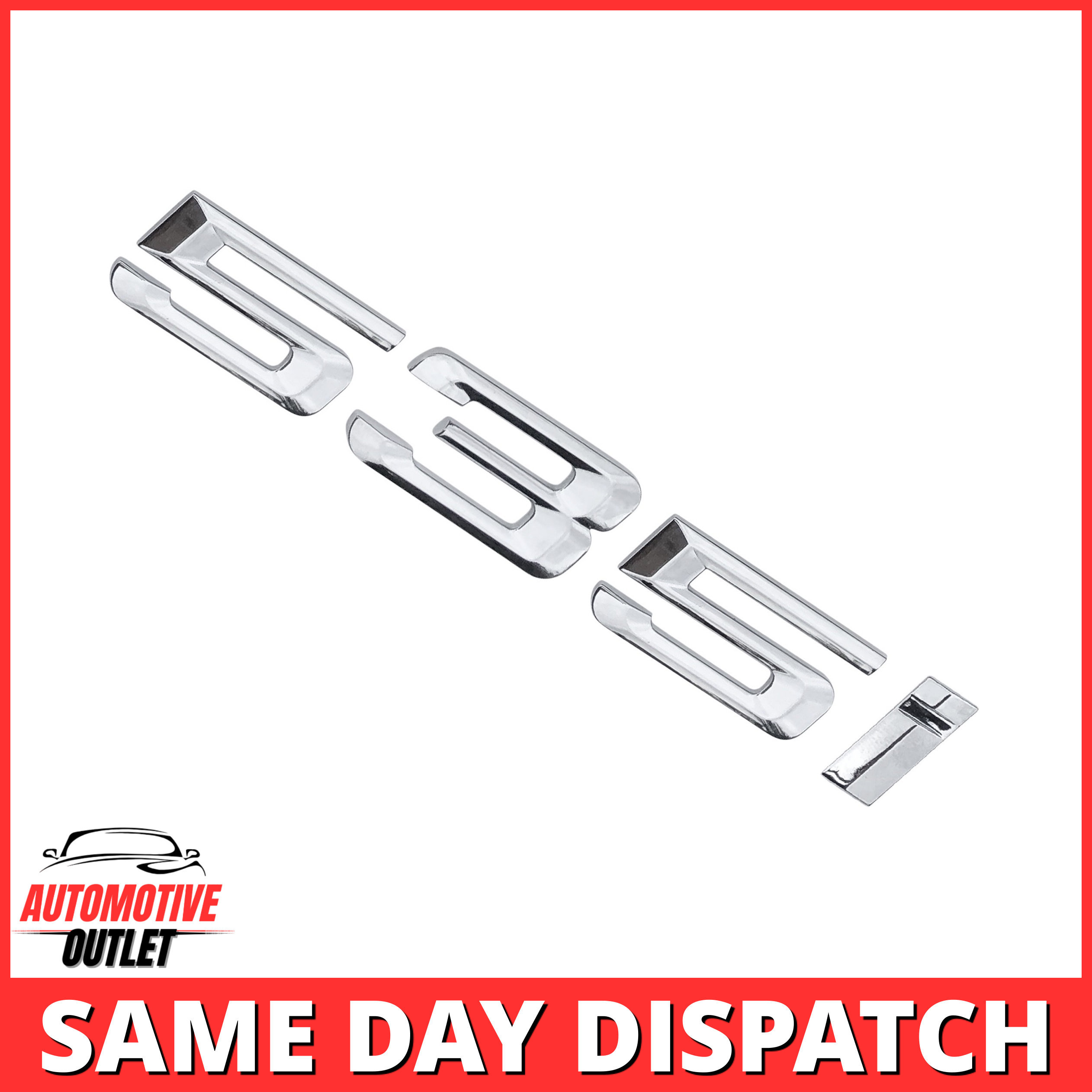 535i-CH Lettering Rear Boot Lid Trunk Badge Emblem For BMW 5 Series, Chrome