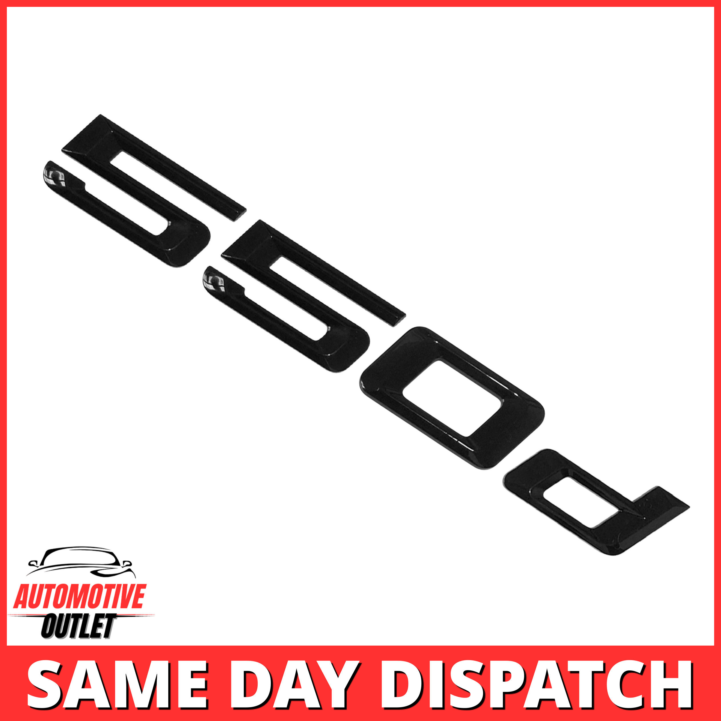 550d-GB Lettering Rear Boot Lid Trunk Badge Emblem For BMW 5 Series, Gloss Black