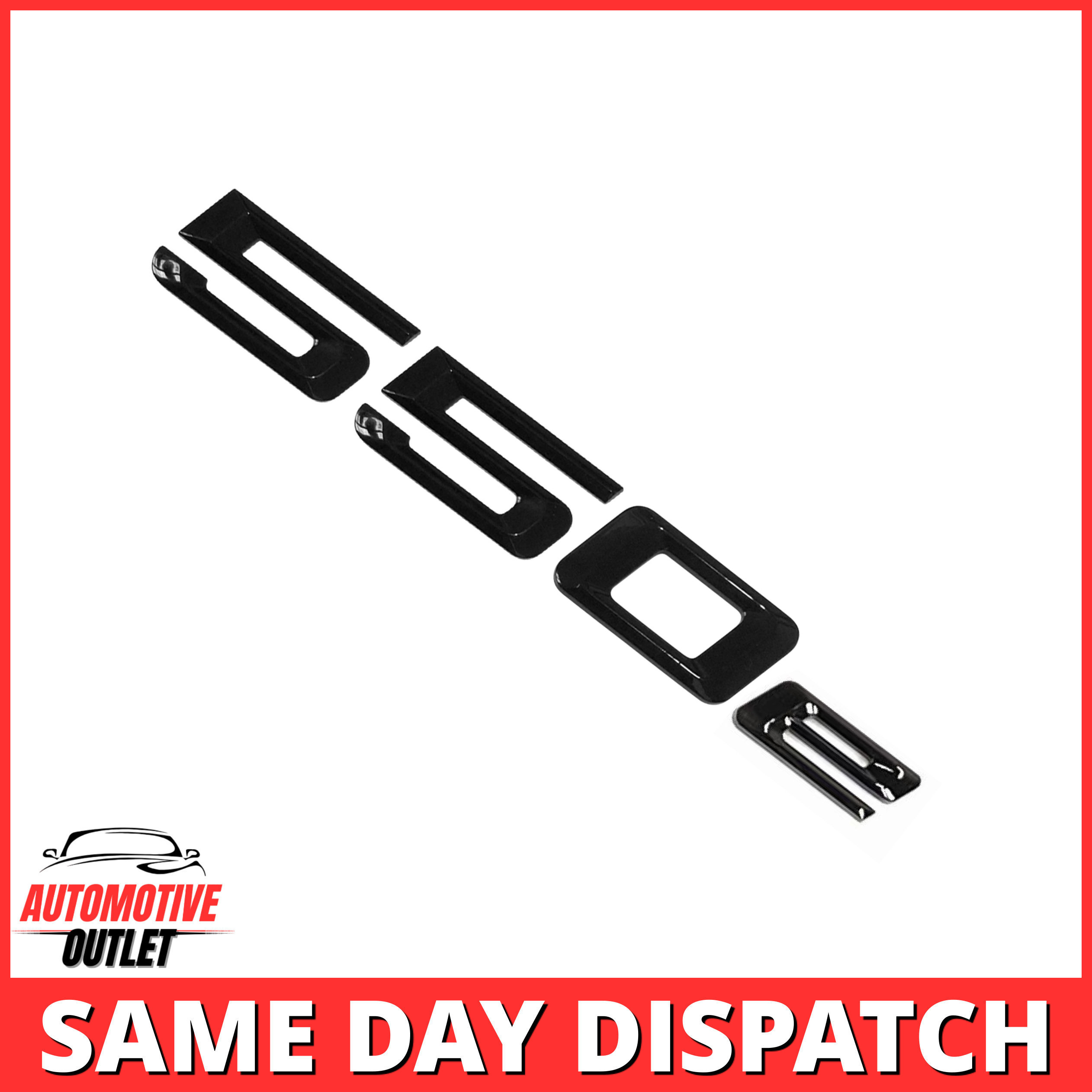 550e-GB Lettering Rear Boot Lid Trunk Badge Emblem For BMW 5 Series, Gloss Black