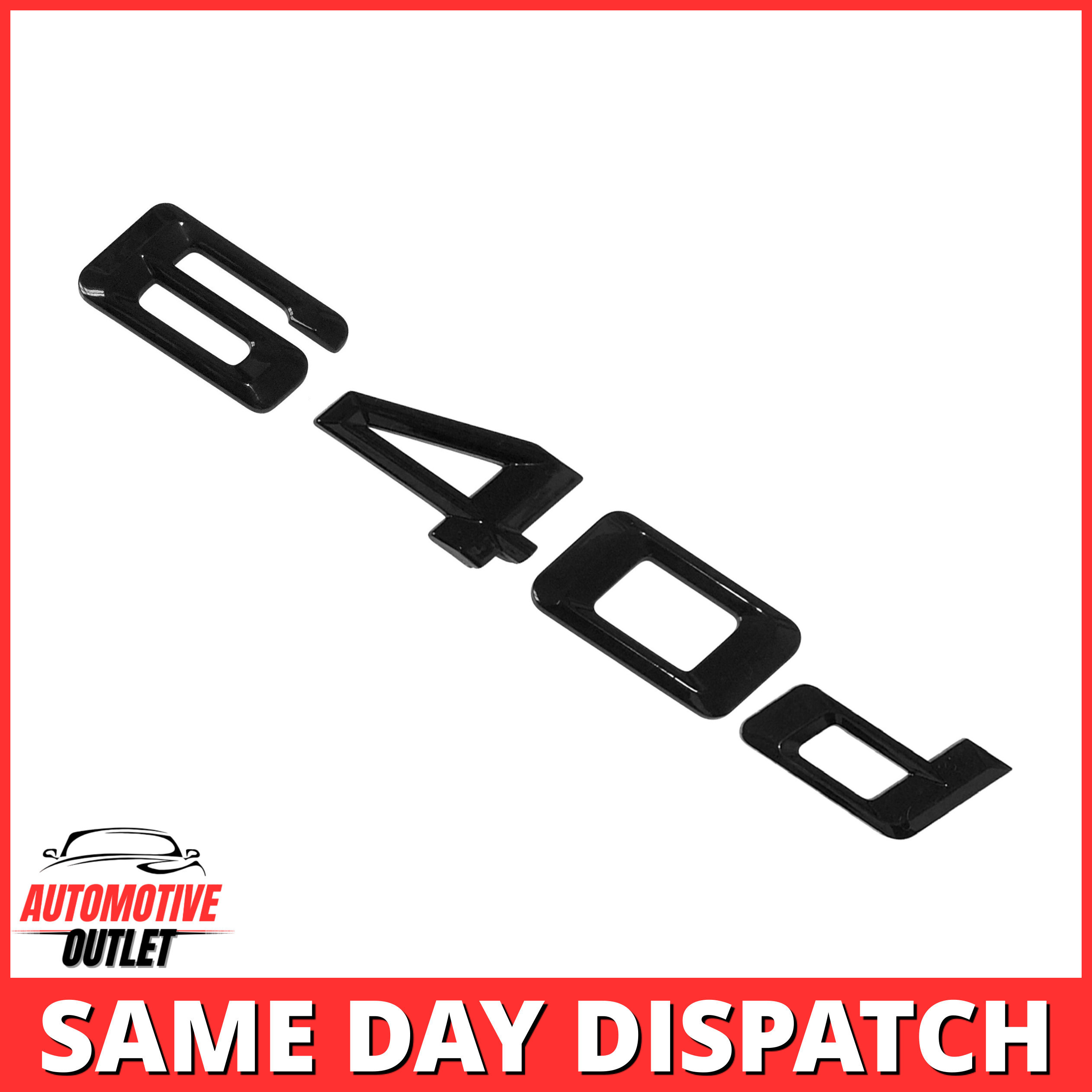 640d-GB Lettering Rear Boot Lid Trunk Badge Emblem For BMW 6 Series, Gloss Black