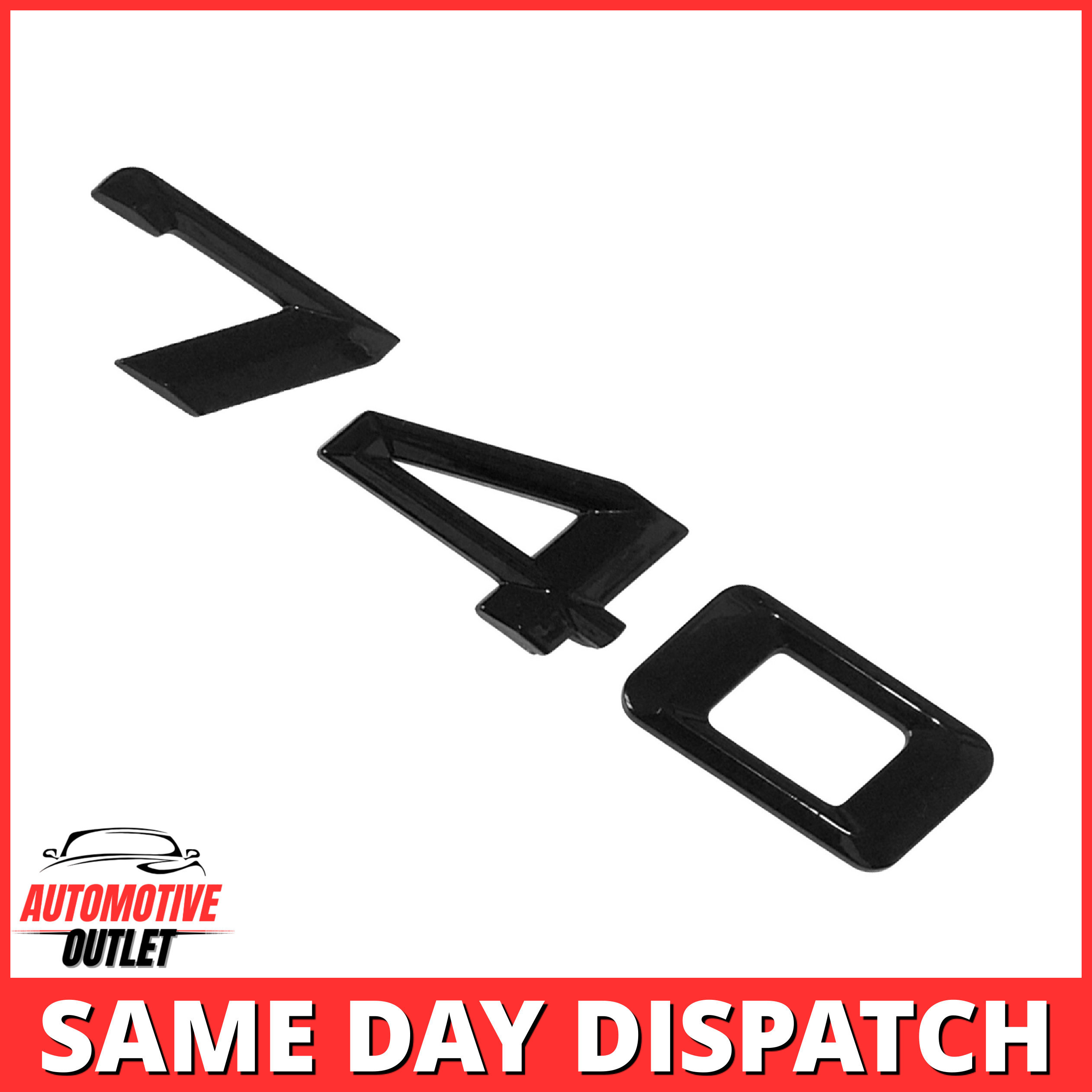 740-GB Lettering Rear Boot Lid Trunk Badge Emblem For BMW 7 Series, Gloss Black