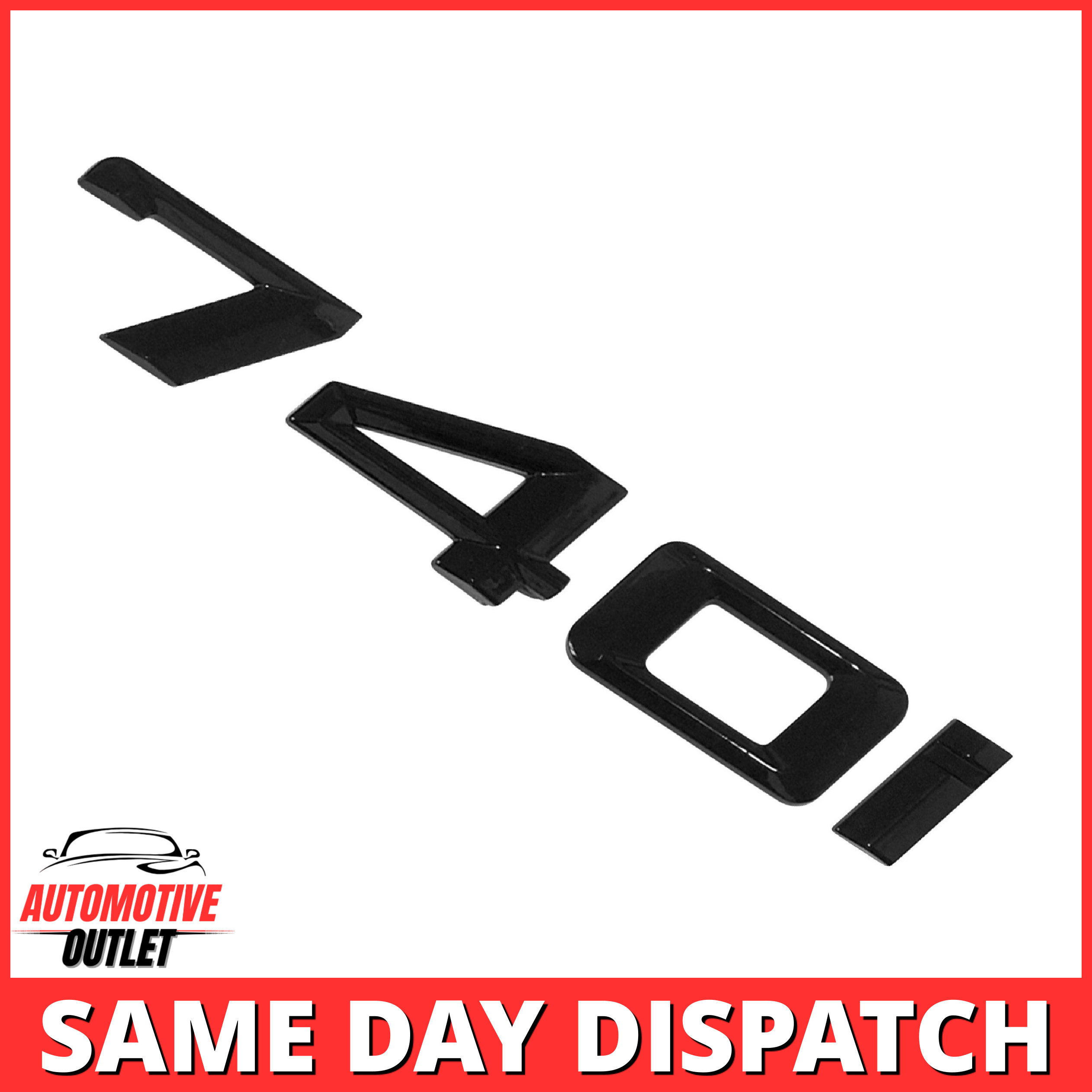 740i-GB Lettering Rear Boot Lid Trunk Badge Emblem For BMW 7 Series, Gloss Black