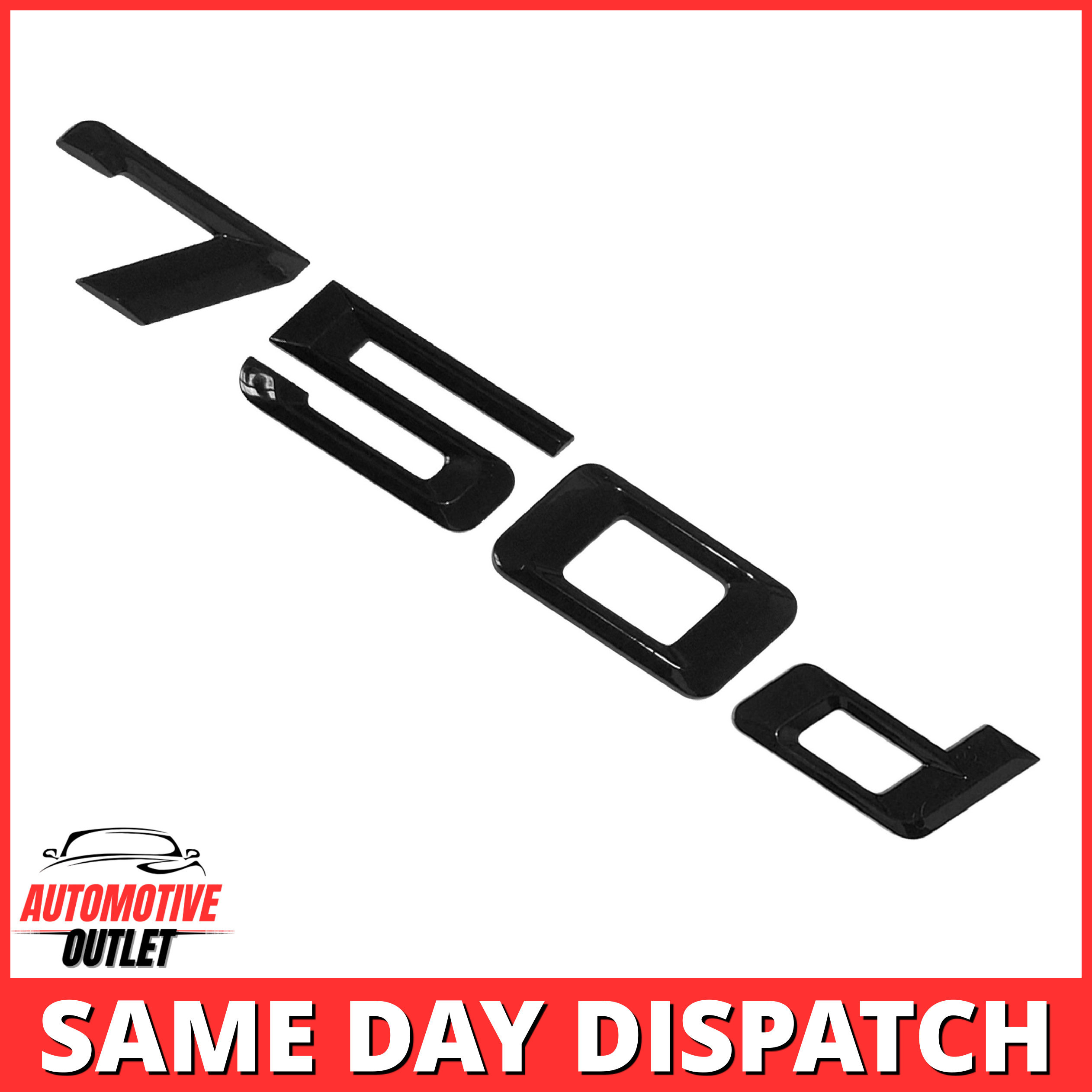 750d-GB Lettering Rear Boot Lid Trunk Badge Emblem For BMW 7 Series, Gloss Black