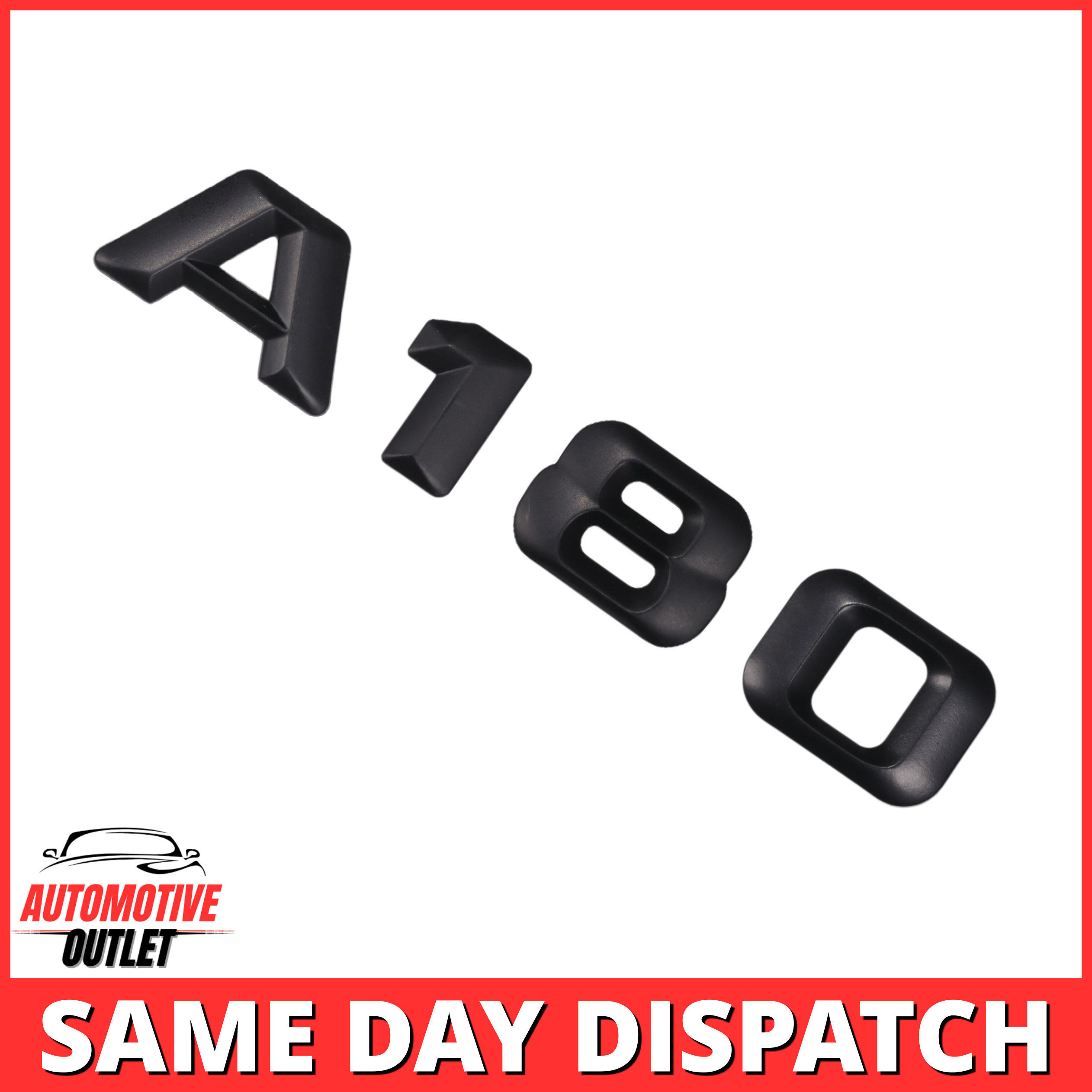 A180-MB Lettering Rear Boot Lid Trunk Badge Emblem For Mercedes-Benz A-Class, Matt Black