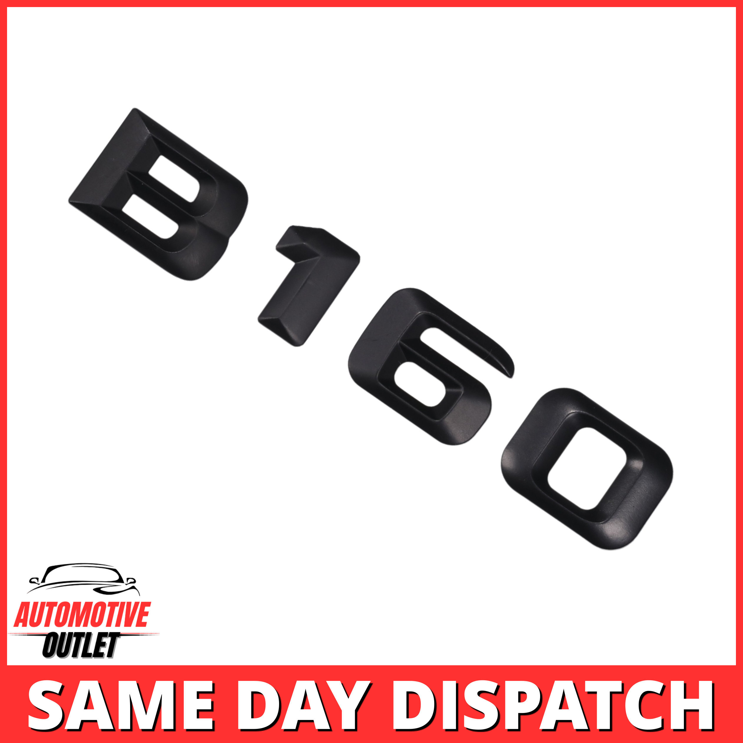 B160-MB Lettering Rear Boot Lid Trunk Badge Emblem For Mercedes-Benz B-Class, Matt Black