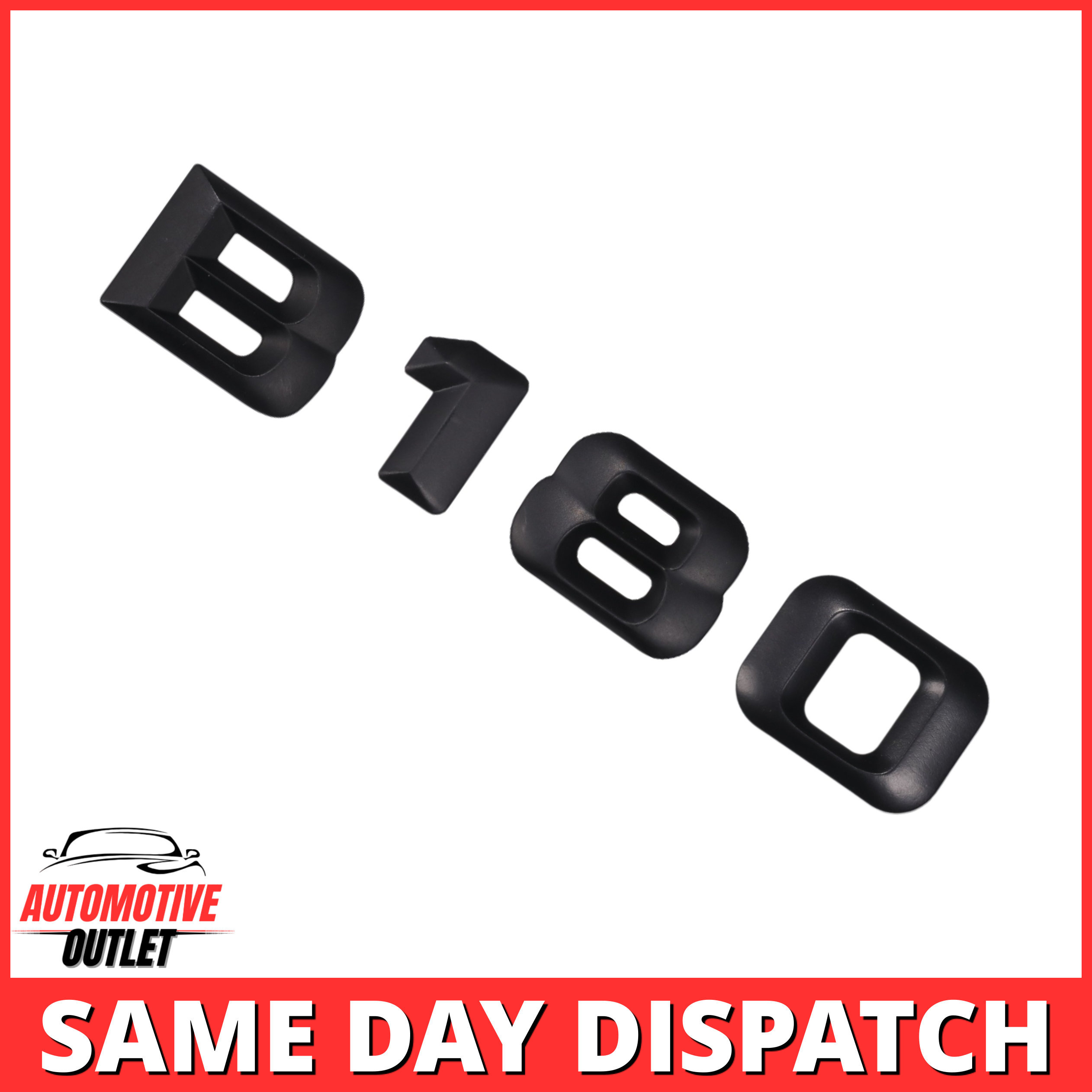 B180-MB Lettering Rear Boot Lid Trunk Badge Emblem For Mercedes-Benz B-Class, Matt Black