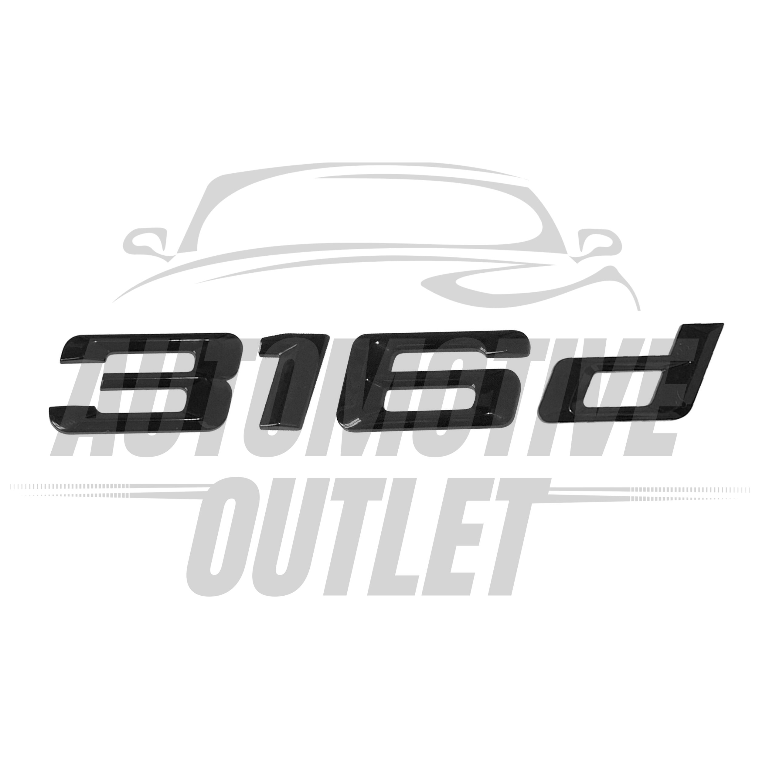 316d-GB Lettering Rear Boot Lid Trunk Badge Emblem For BMW 3 Series, Gloss Black 2