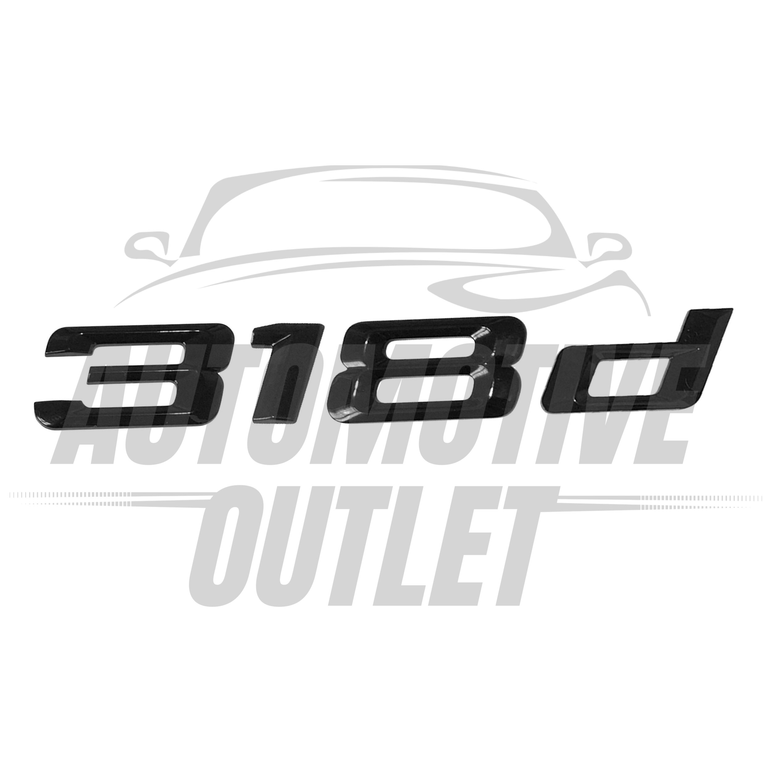 318d-GB Lettering Rear Boot Lid Trunk Badge Emblem For BMW 3 Series, Gloss Black 2