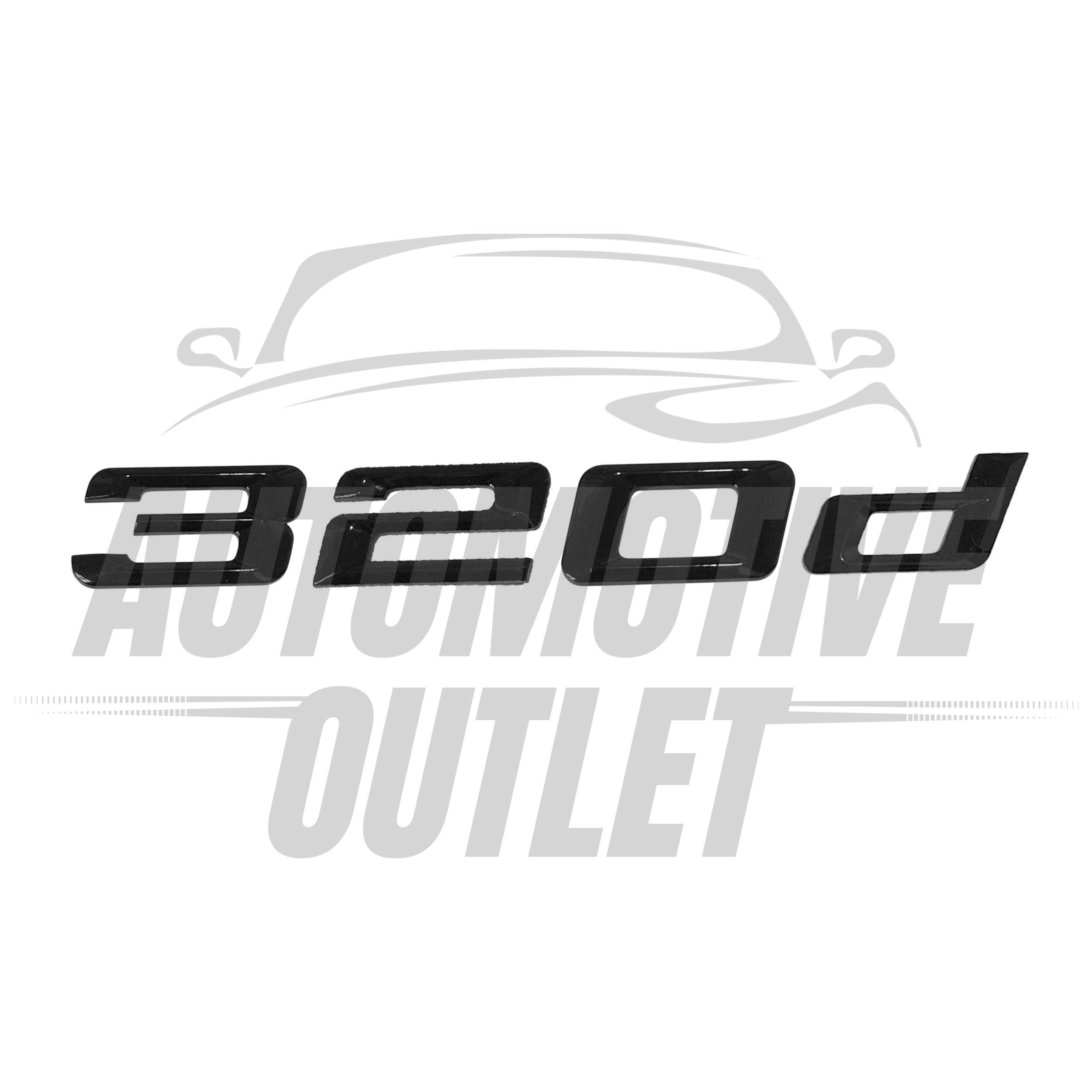 320d-GB Lettering Rear Boot Lid Trunk Badge Emblem For BMW 3 Series, Gloss Black 2
