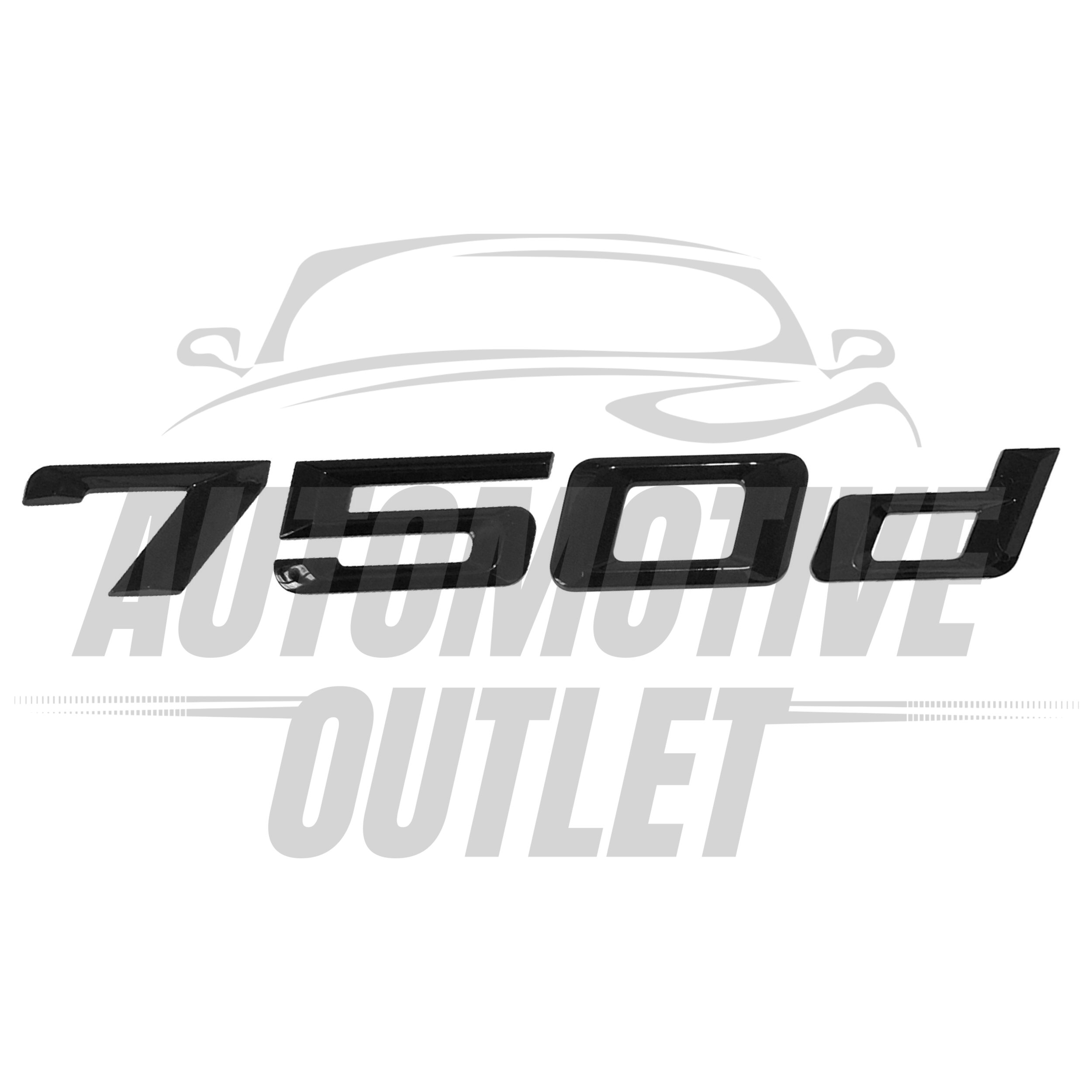 750d-GB Lettering Rear Boot Lid Trunk Badge Emblem For BMW 7 Series, Gloss Black 2