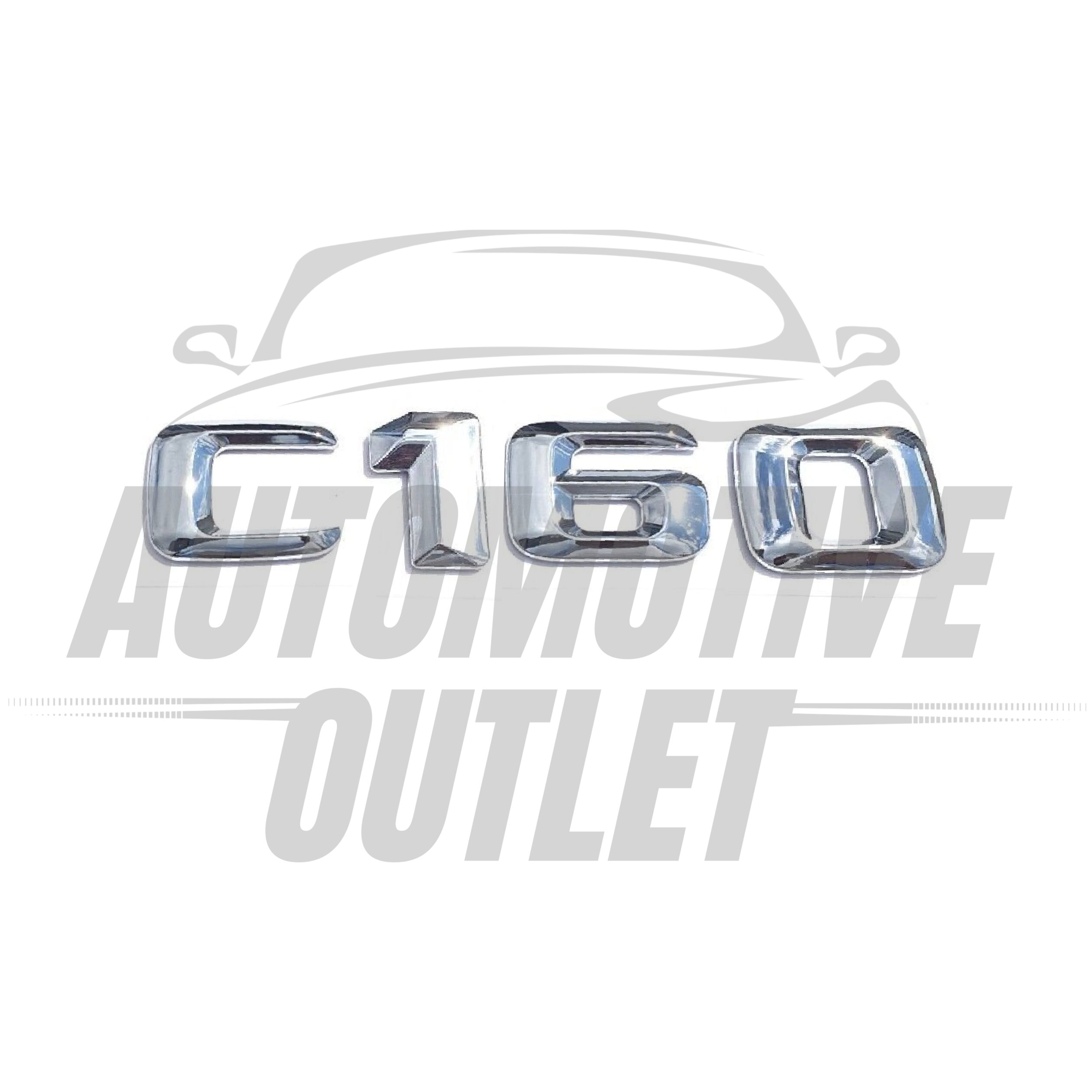 C160-CH Lettering Rear Boot Lid Trunk Badge Emblem For Mercedes-Benz C-Class, Chrome 2
