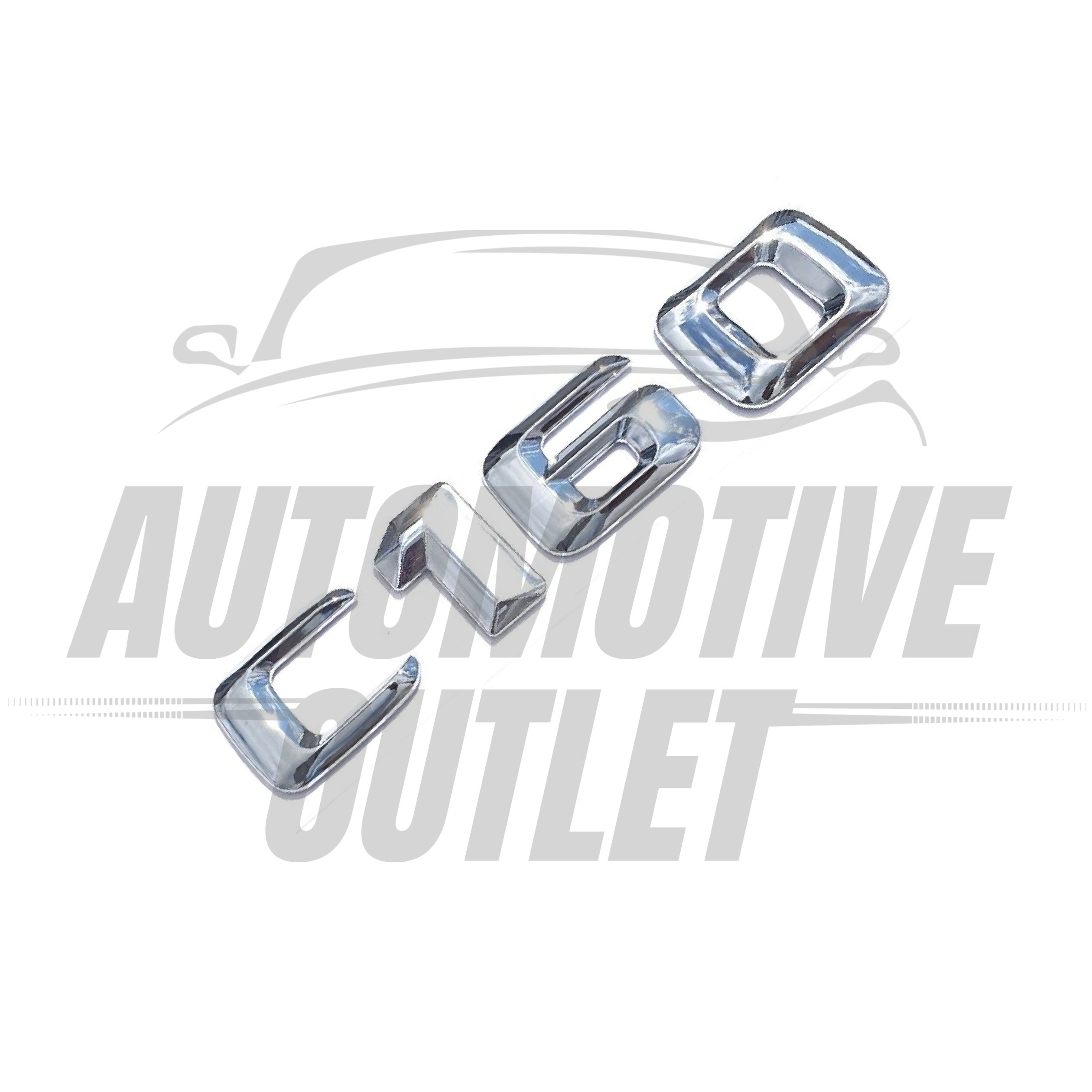 C160-CH Lettering Rear Boot Lid Trunk Badge Emblem For Mercedes-Benz C-Class, Chrome 3