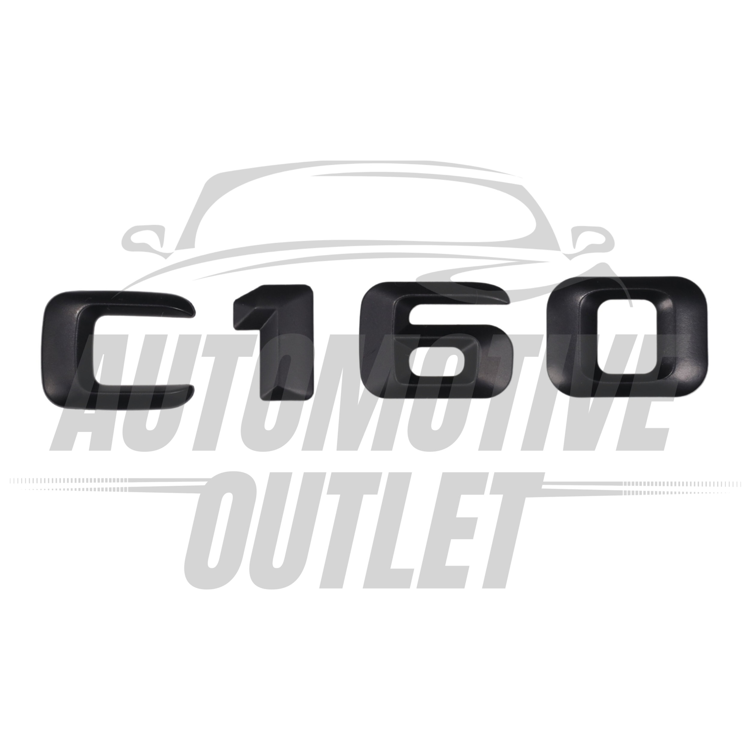 C160-MB Lettering Rear Boot Lid Trunk Badge Emblem For Mercedes-Benz C-Class, Matt Black 2