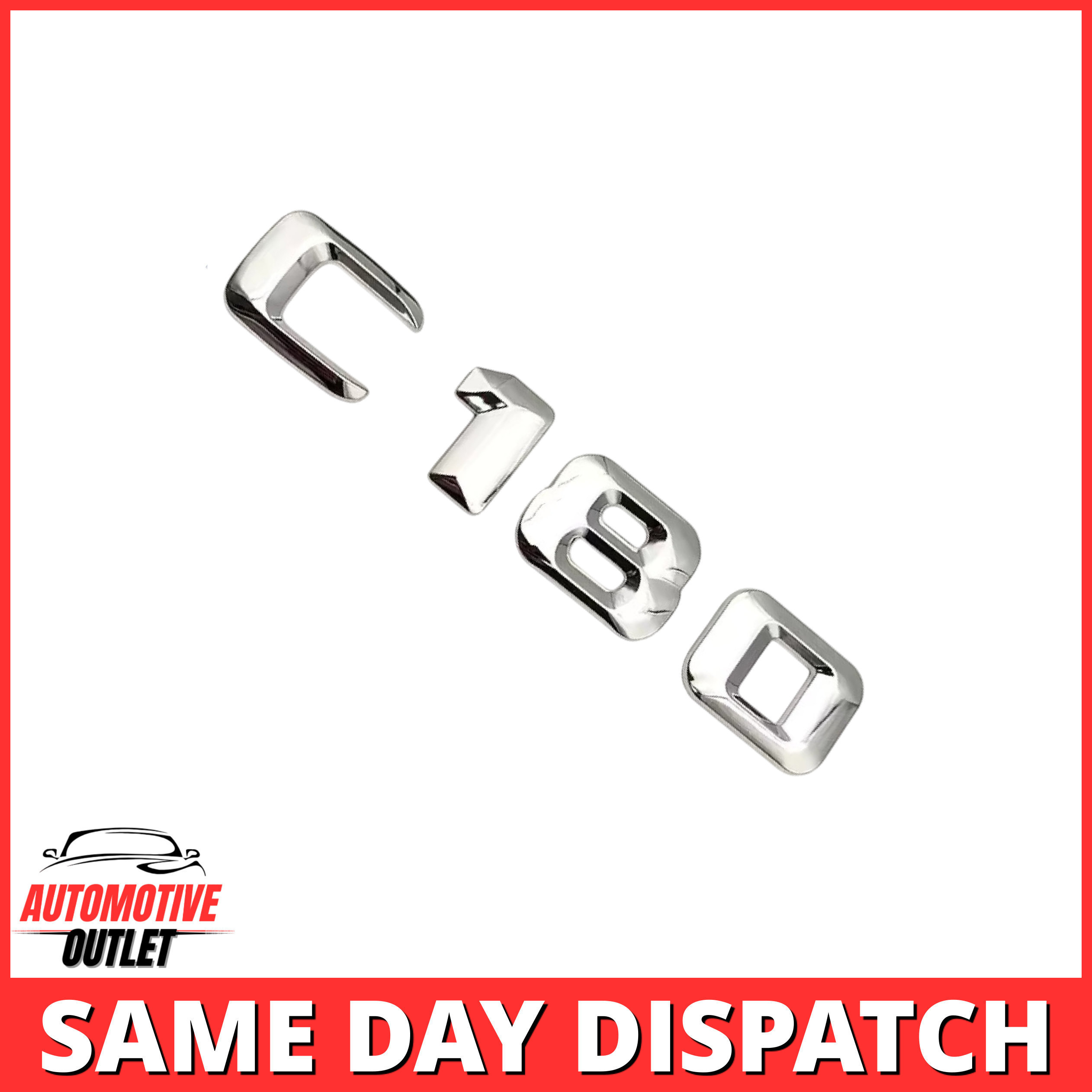C180-CH Lettering Rear Boot Lid Trunk Badge Emblem For Mercedes-Benz C-Class, Chrome