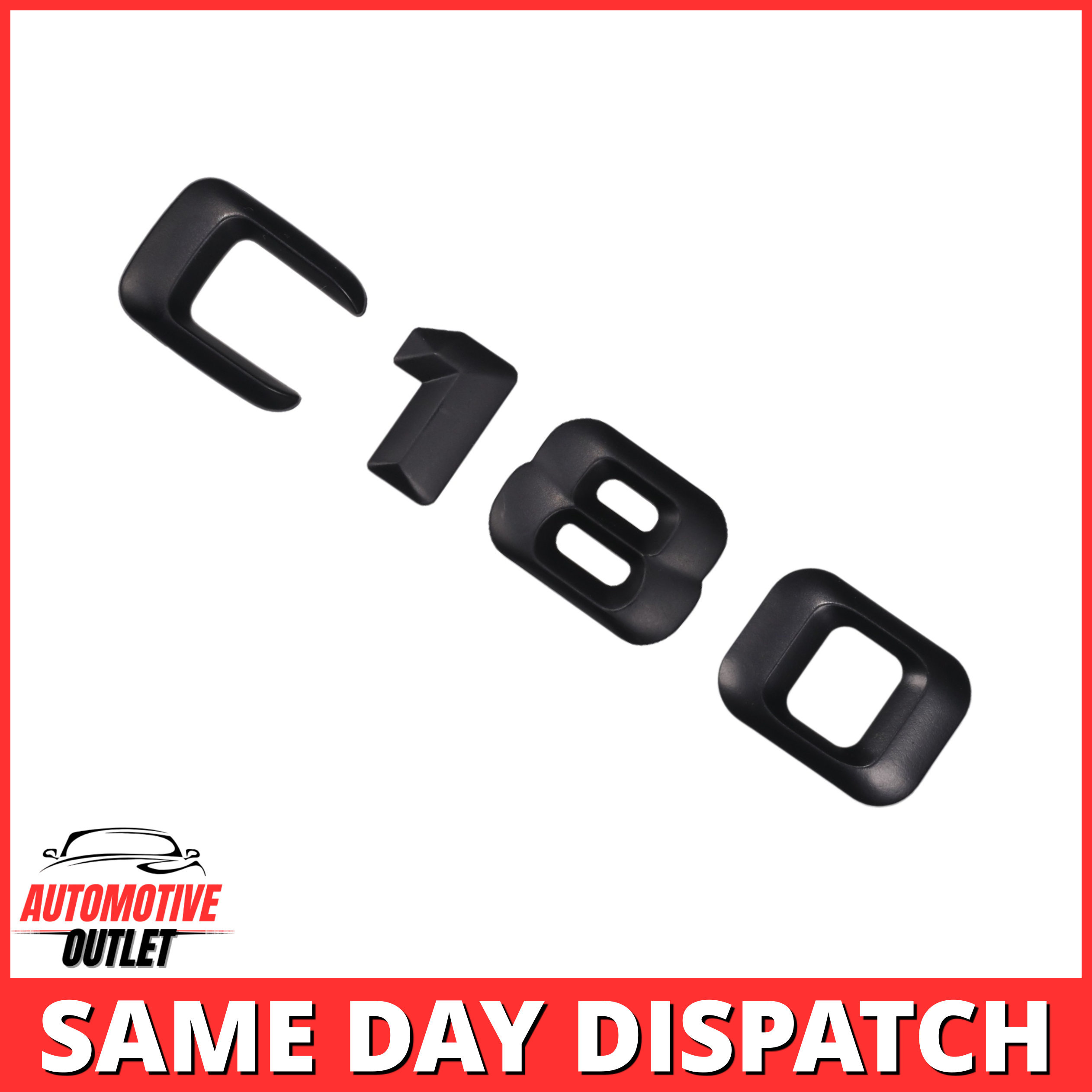 C180-MB Lettering Rear Boot Lid Trunk Badge Emblem For Mercedes-Benz C-Class, Matt Black