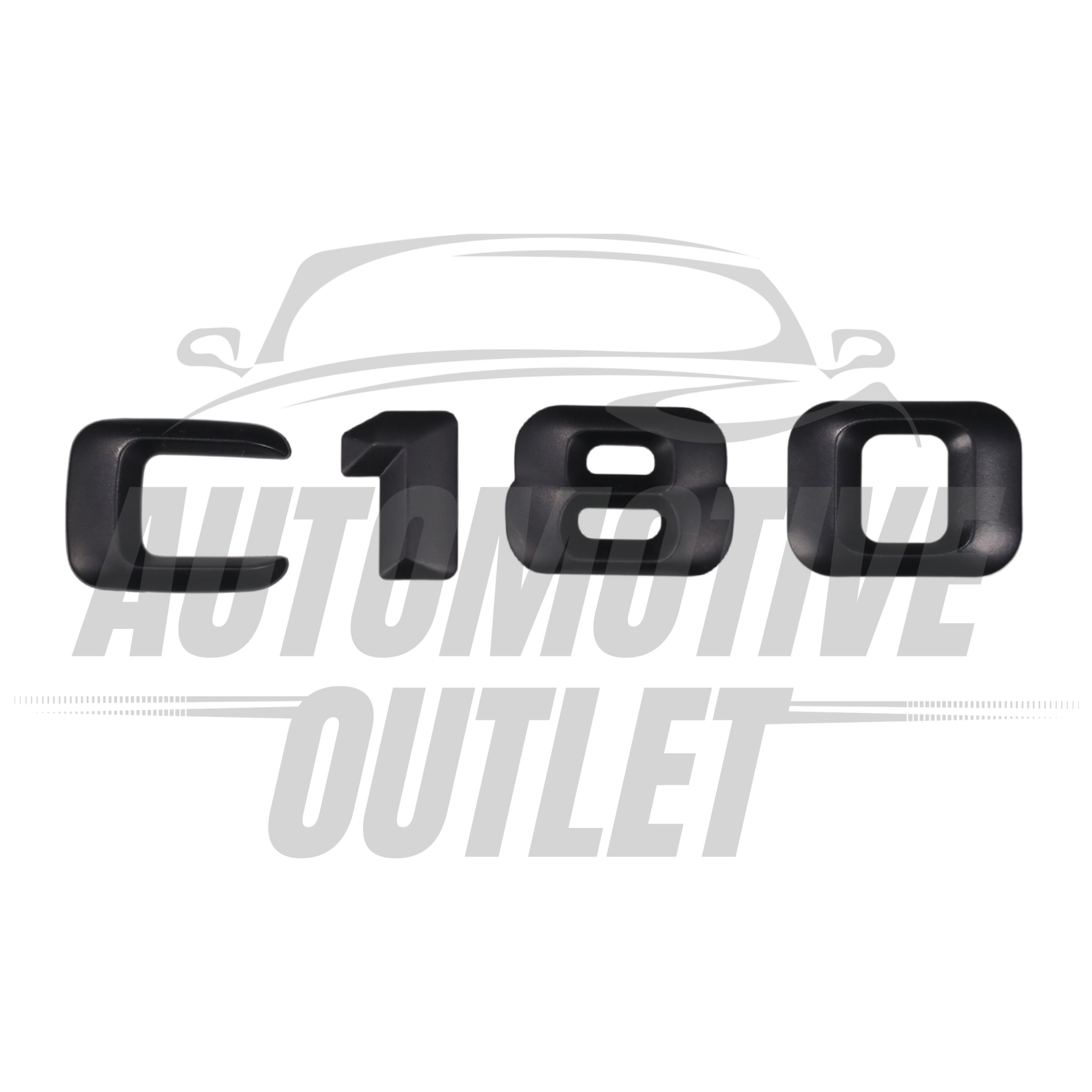 C180-MB Lettering Rear Boot Lid Trunk Badge Emblem For Mercedes-Benz C-Class, Matt Black 2