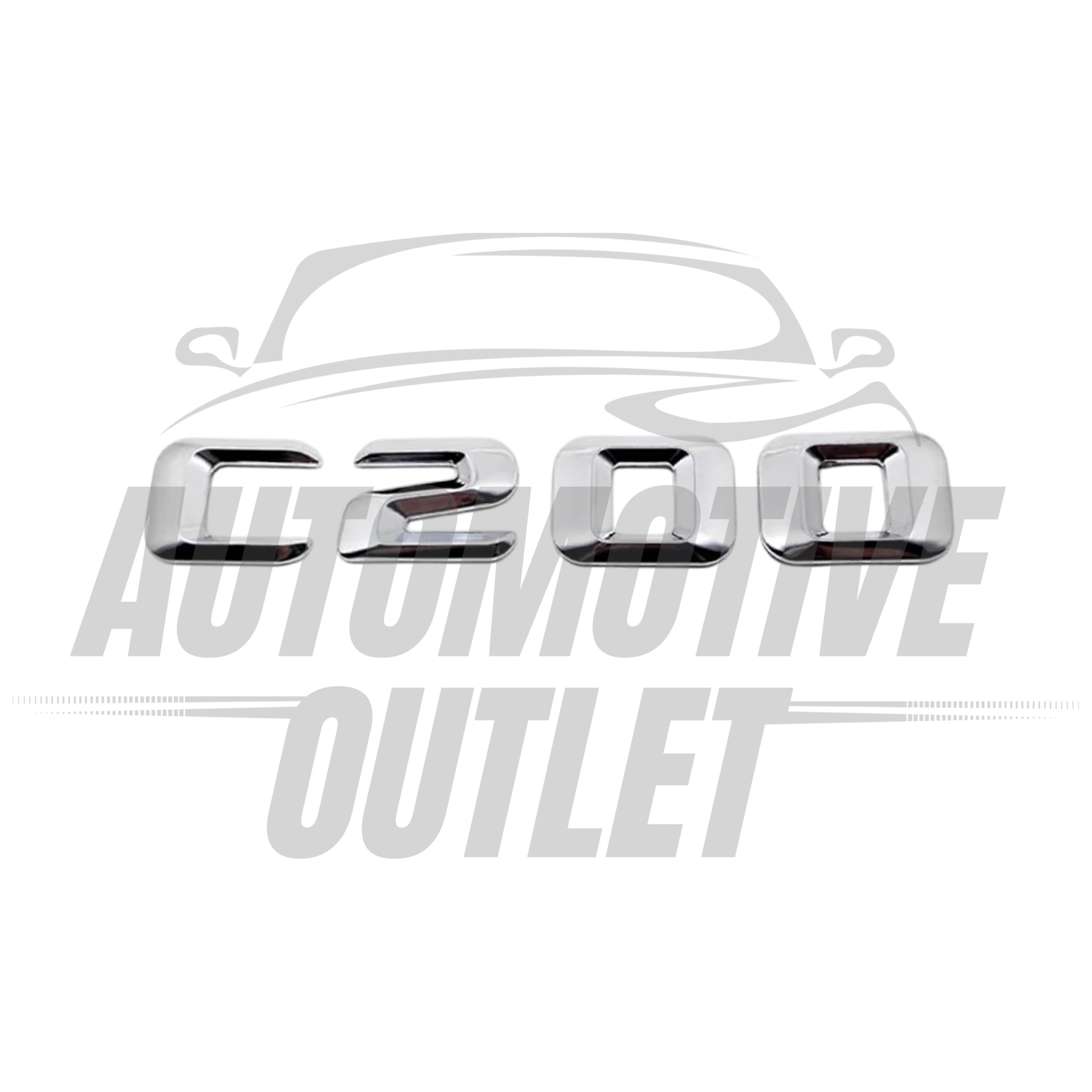 C200-CH Lettering Rear Boot Lid Trunk Badge Emblem For Mercedes-Benz C-Class, Chrome 2