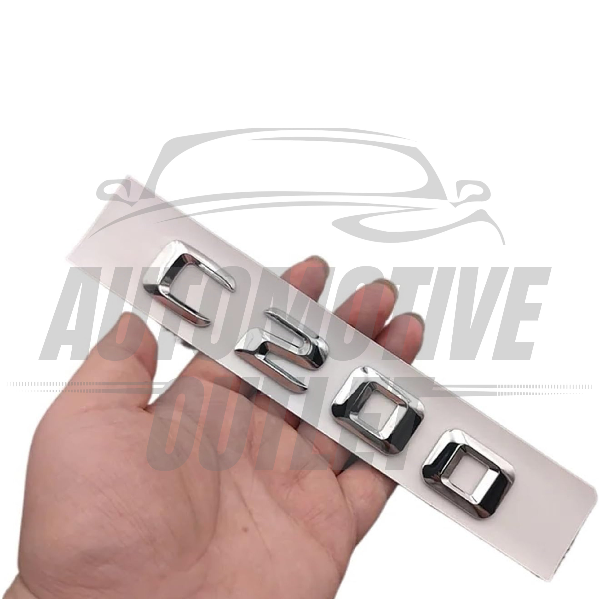 C200-CH Lettering Rear Boot Lid Trunk Badge Emblem For Mercedes-Benz C-Class, Chrome 3
