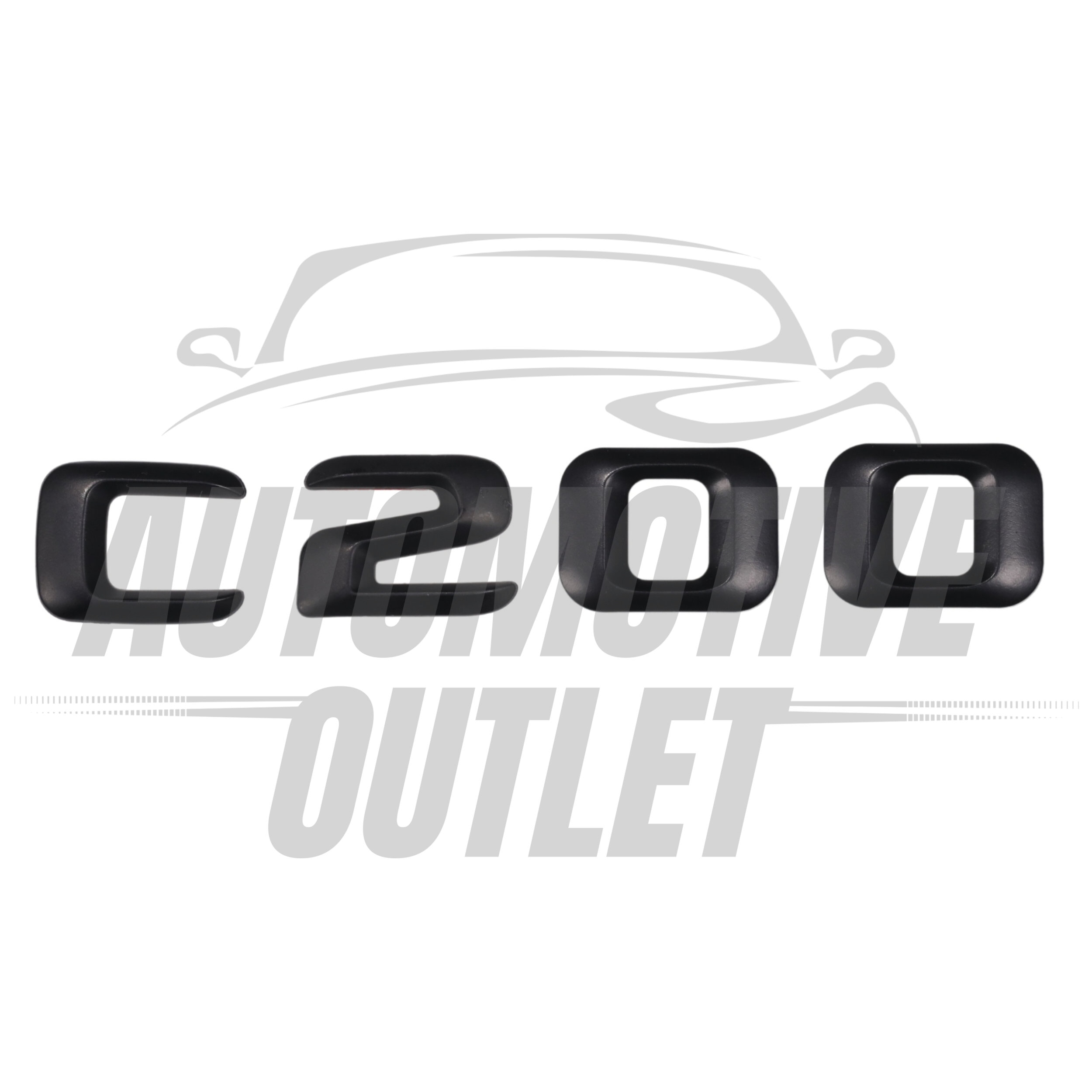 C200-MB Lettering Rear Boot Lid Trunk Badge Emblem For Mercedes-Benz C-Class, Matt Black 2