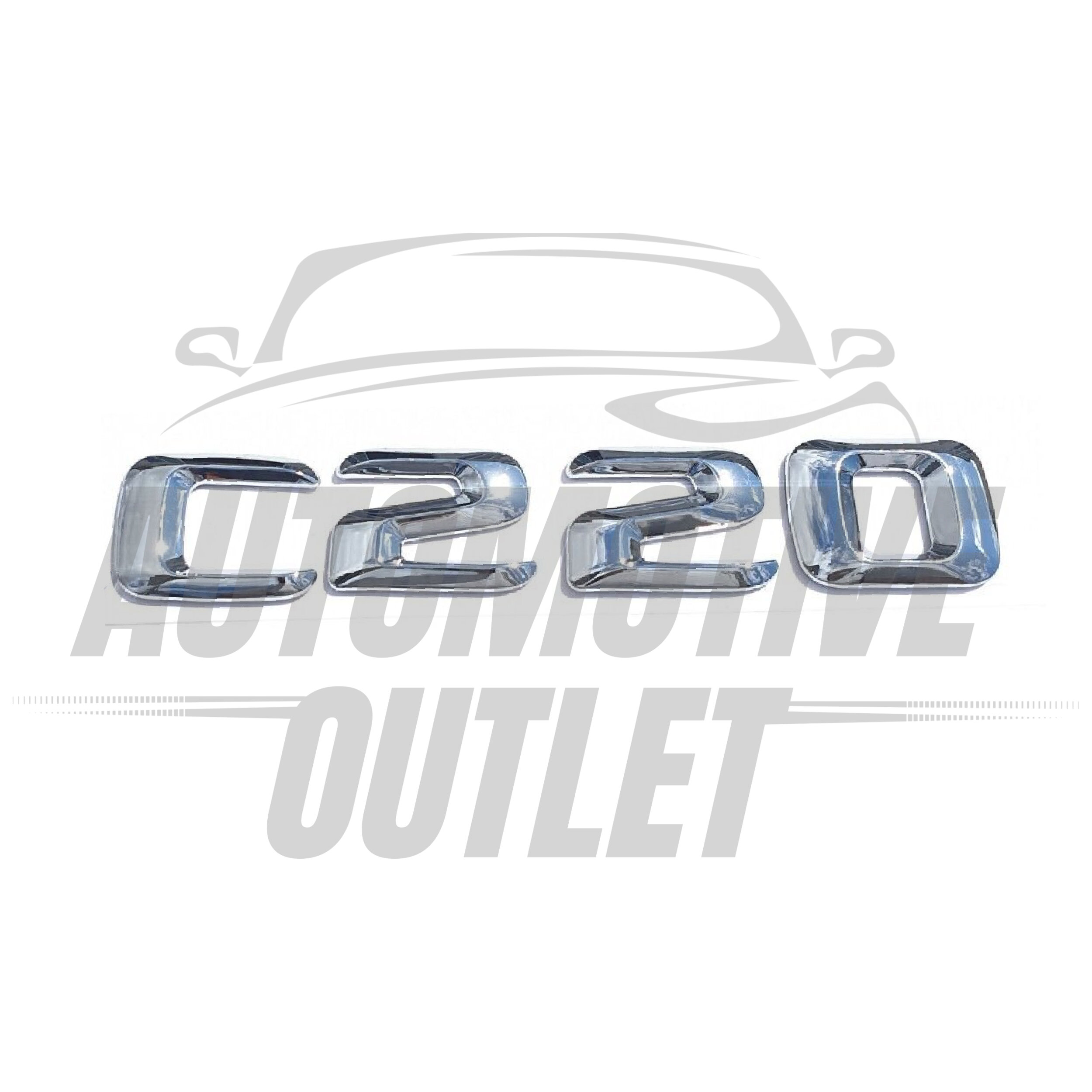 C220-CH Lettering Rear Boot Lid Trunk Badge Emblem For Mercedes-Benz C-Class, Chrome 2
