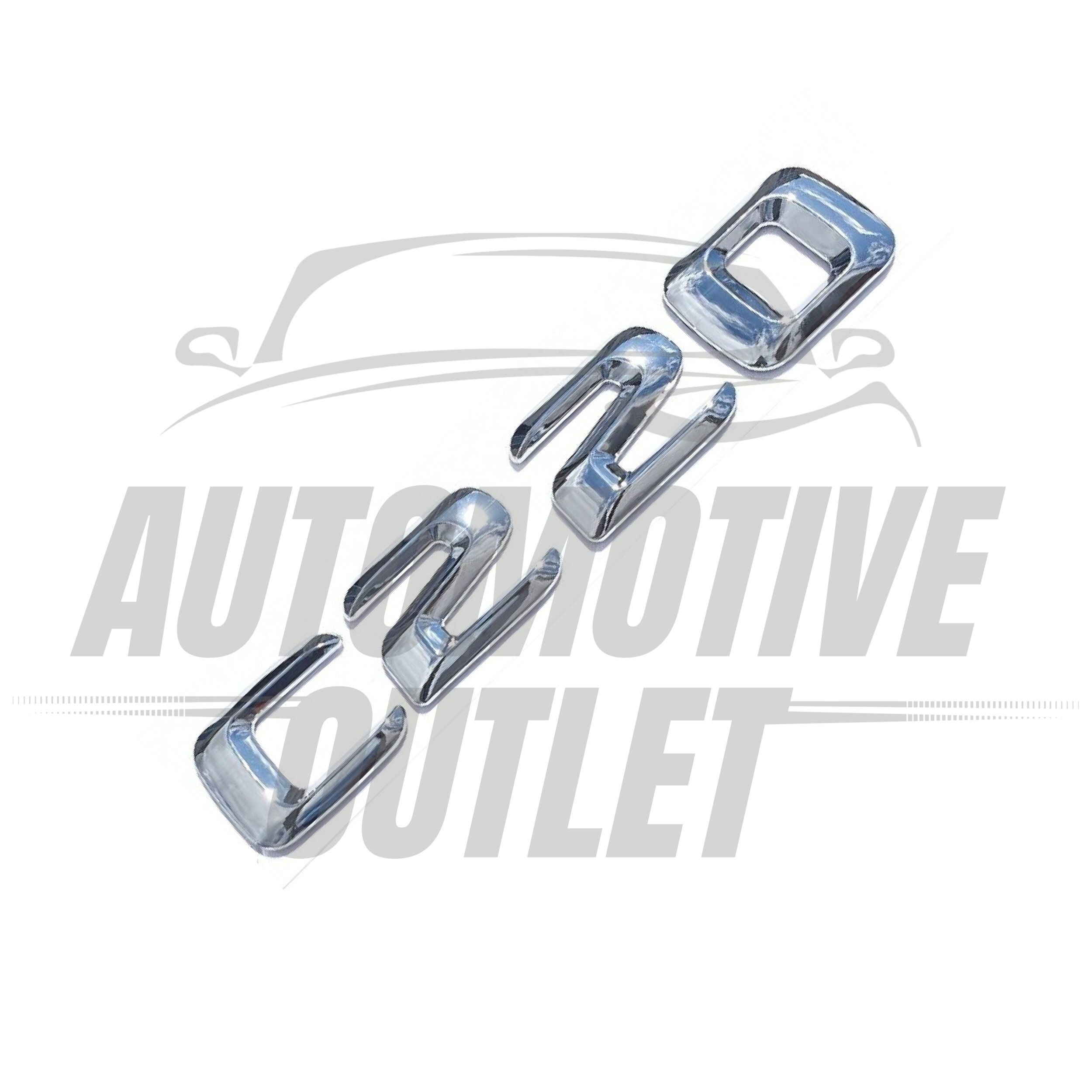 C220-CH Lettering Rear Boot Lid Trunk Badge Emblem For Mercedes-Benz C-Class, Chrome 3