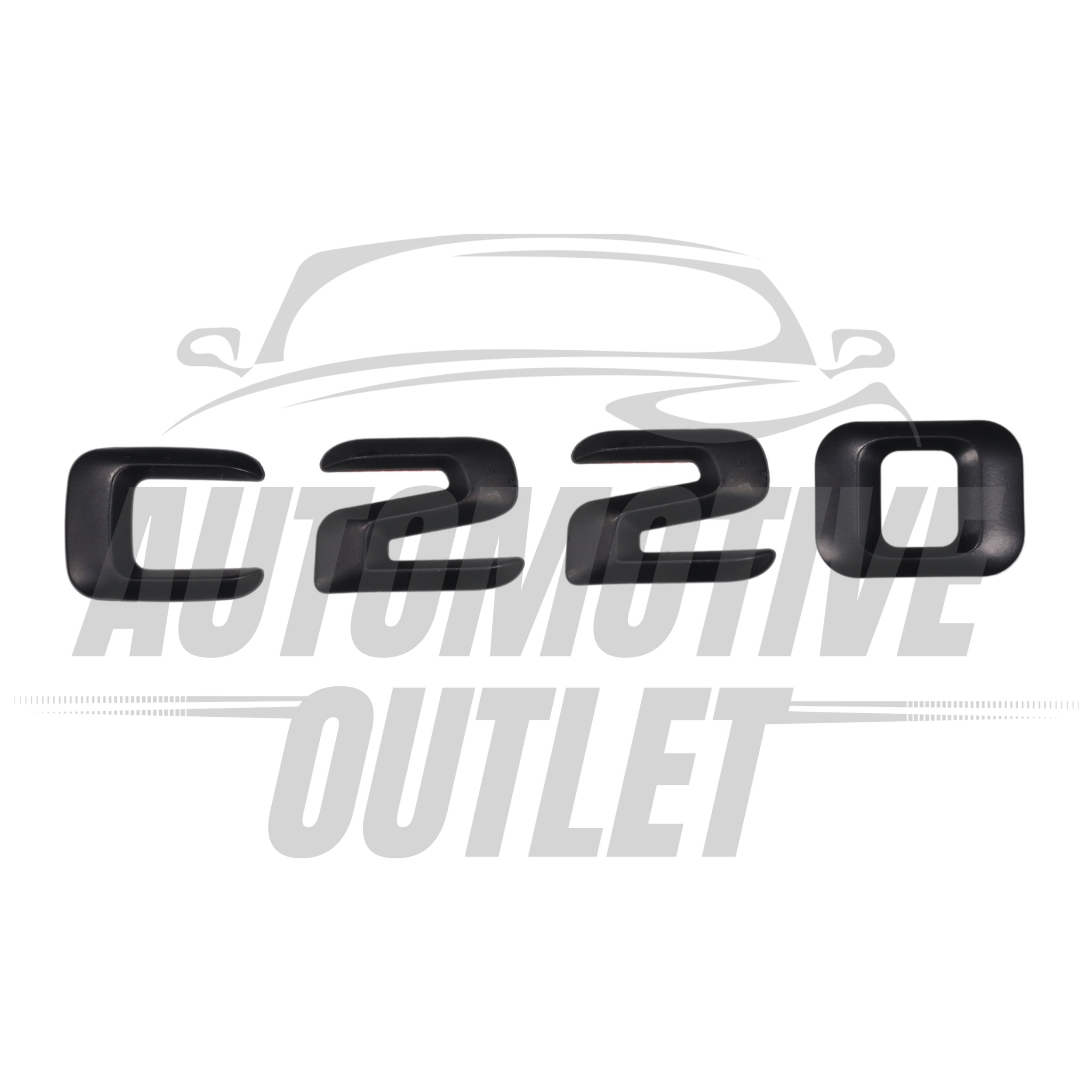 C220-MB Lettering Rear Boot Lid Trunk Badge Emblem For Mercedes-Benz C-Class, Matt Black 2