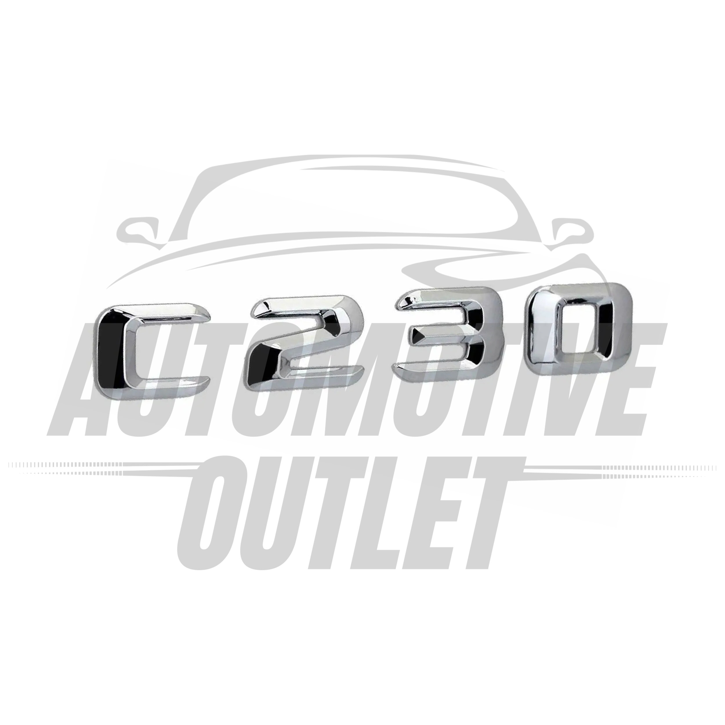 C230-CH Lettering Rear Boot Lid Trunk Badge Emblem For Mercedes-Benz C-Class, Chrome 2