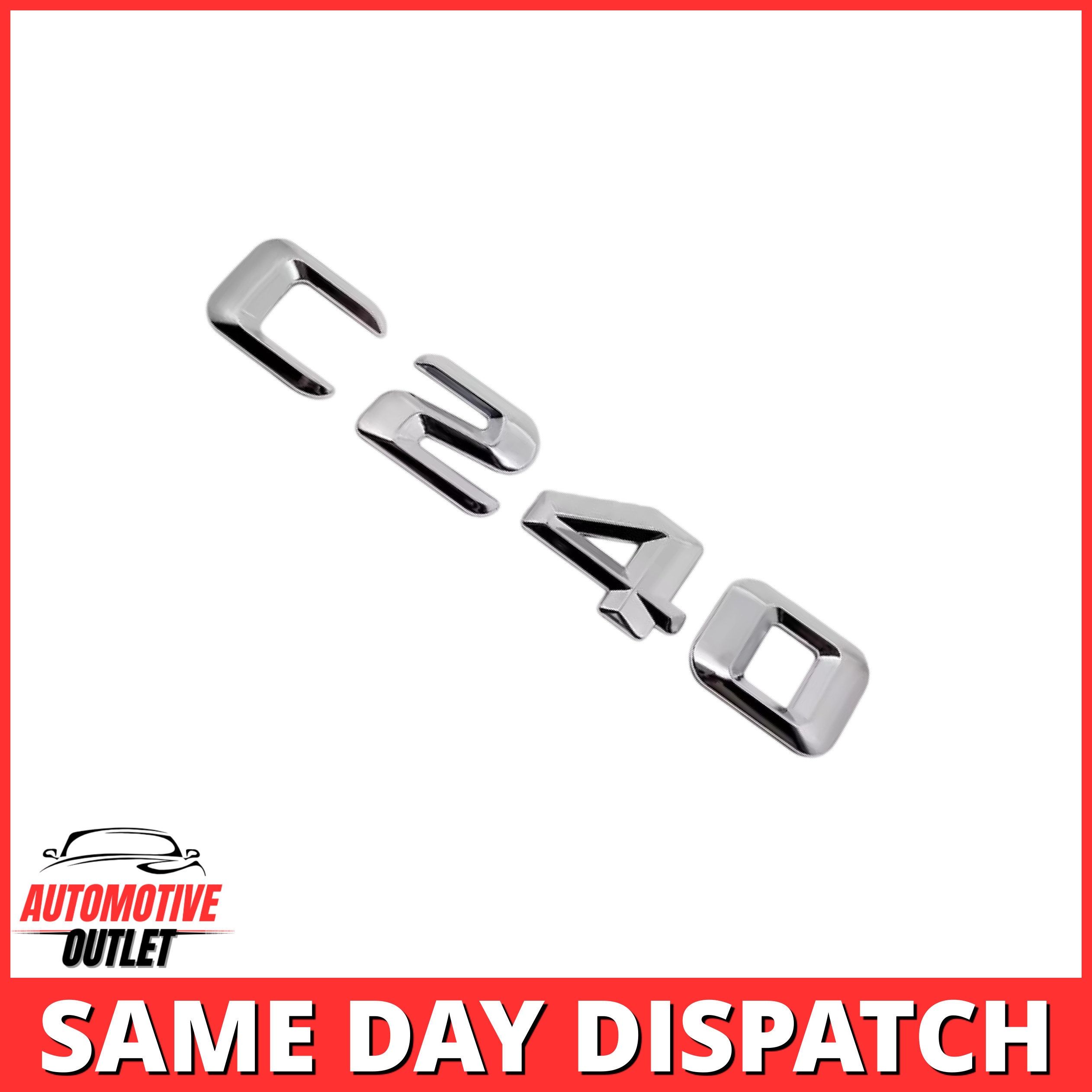 C240-CH Lettering Rear Boot Lid Trunk Badge Emblem For Mercedes-Benz C-Class, Chrome
