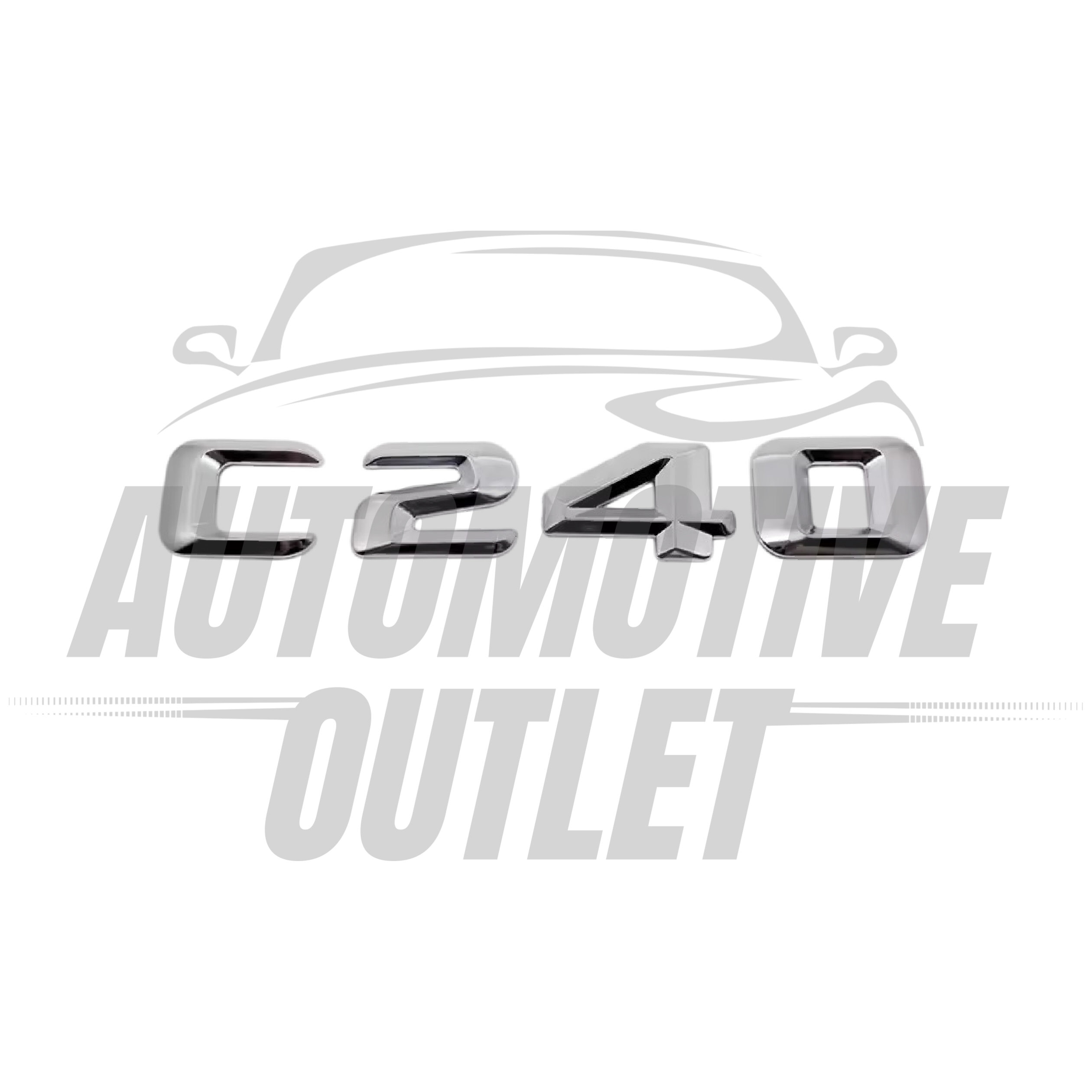 C240-CH Lettering Rear Boot Lid Trunk Badge Emblem For Mercedes-Benz C-Class, Chrome 2