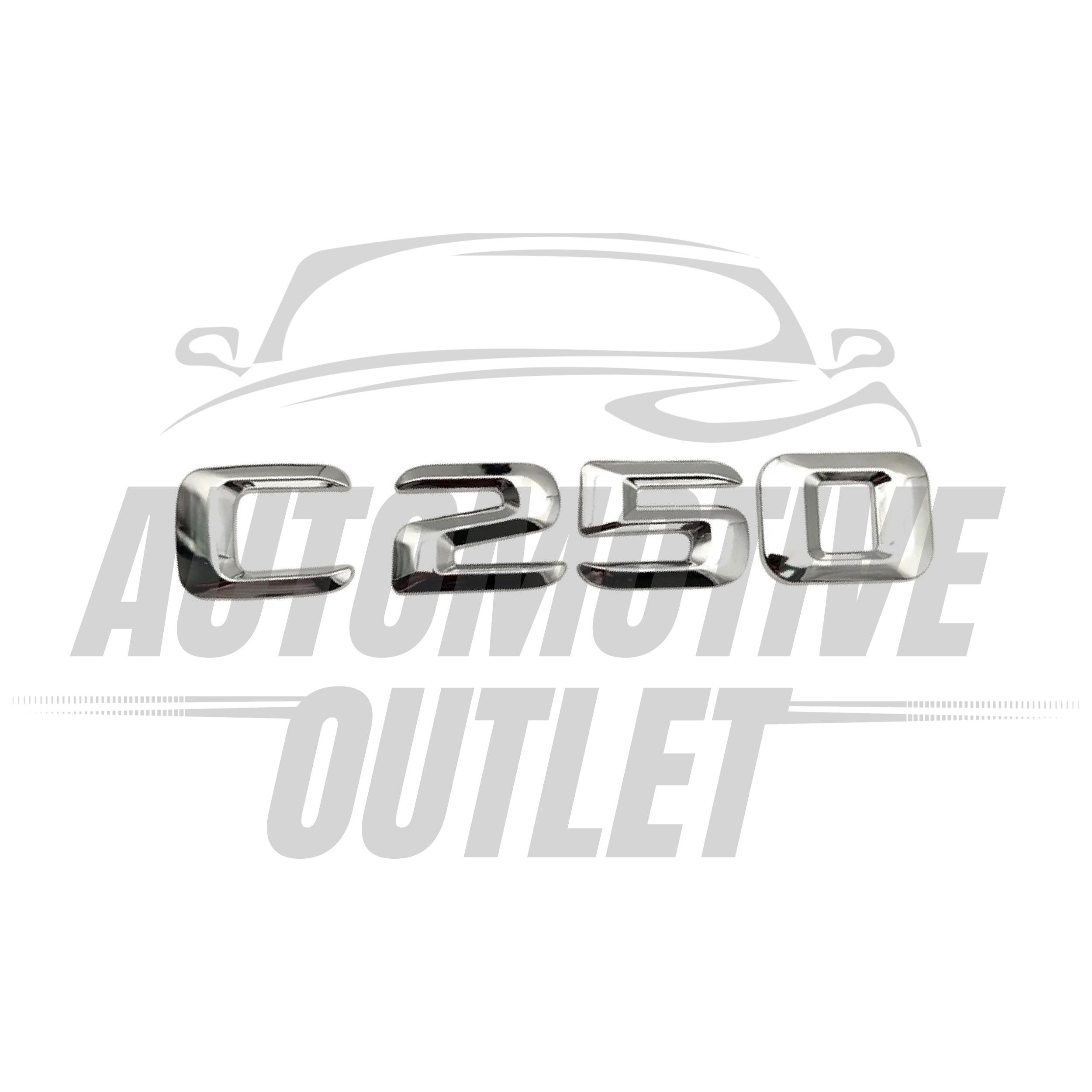 C250-CH Lettering Rear Boot Lid Trunk Badge Emblem For Mercedes-Benz C-Class, Chrome 2