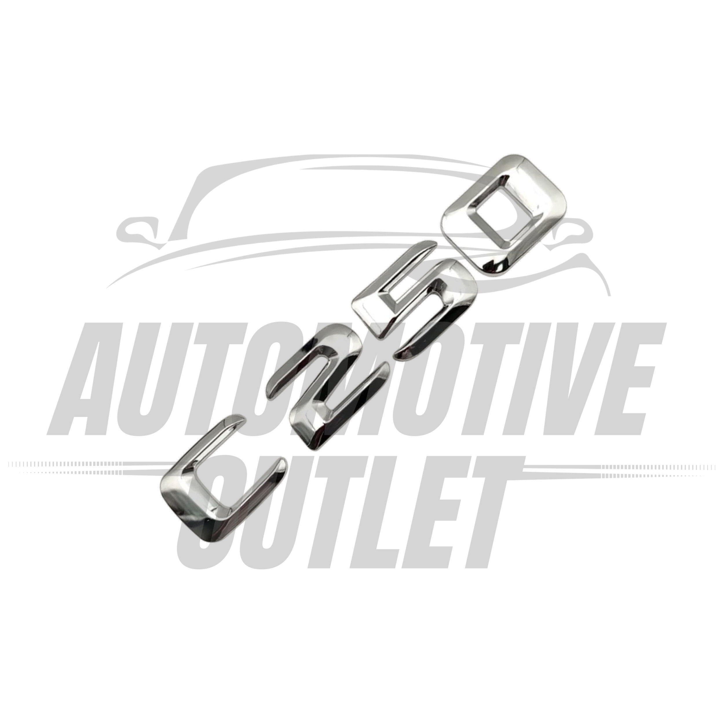 C250-CH Lettering Rear Boot Lid Trunk Badge Emblem For Mercedes-Benz C-Class, Chrome 3