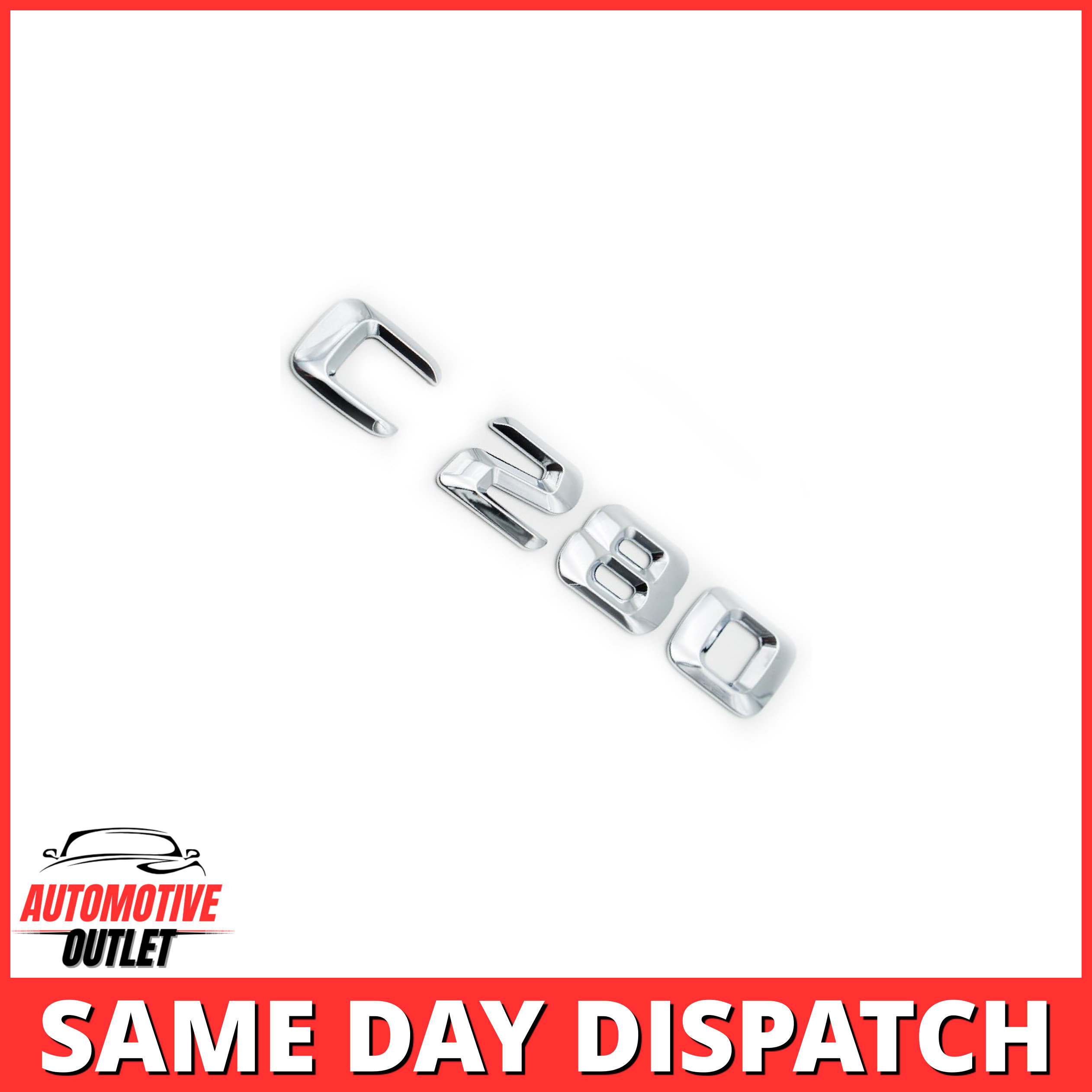 C280-CH Lettering Rear Boot Lid Trunk Badge Emblem For Mercedes-Benz C-Class, Chrome