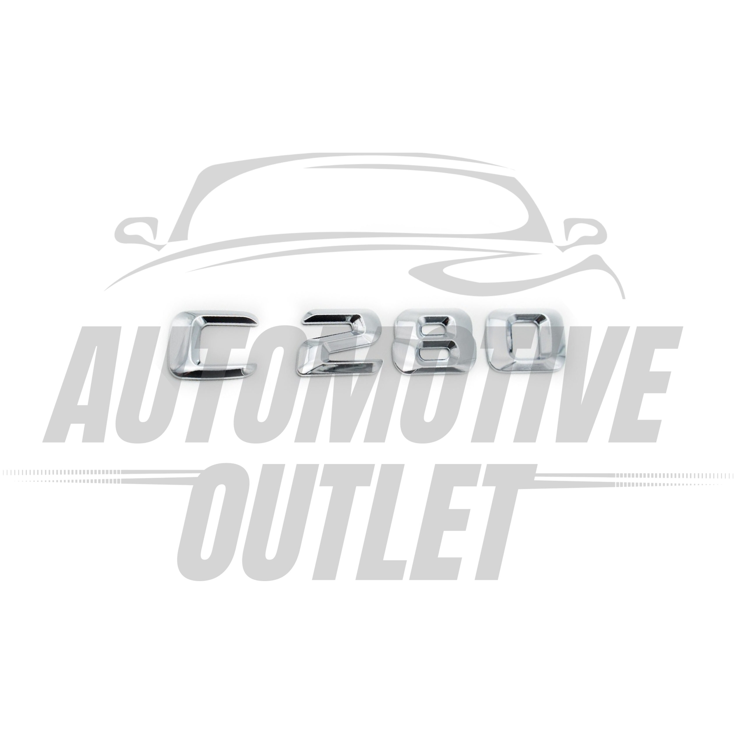 C280-CH Lettering Rear Boot Lid Trunk Badge Emblem For Mercedes-Benz C-Class, Chrome 2