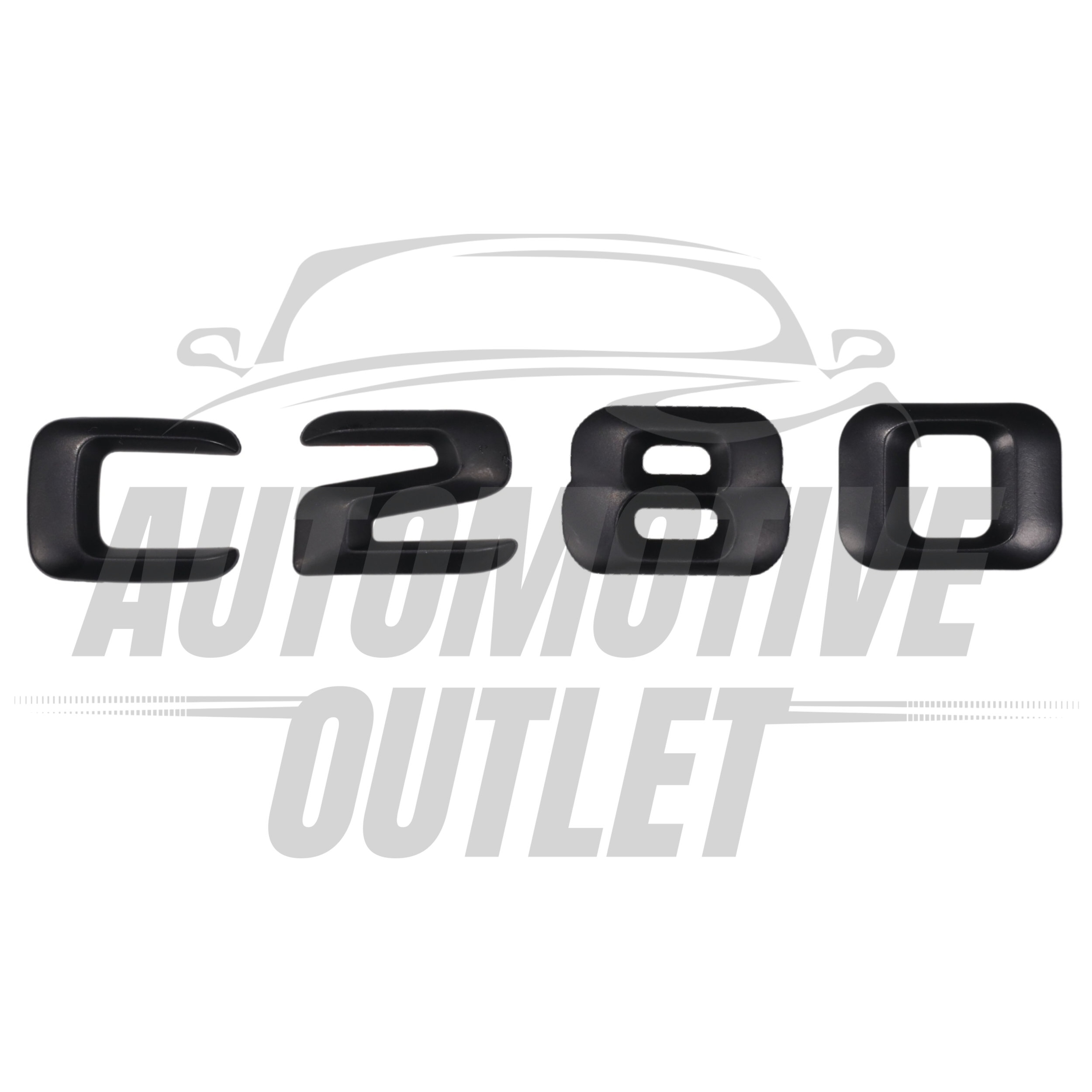 C280-MB Lettering Rear Boot Lid Trunk Badge Emblem For Mercedes-Benz C-Class, Matt Black 2