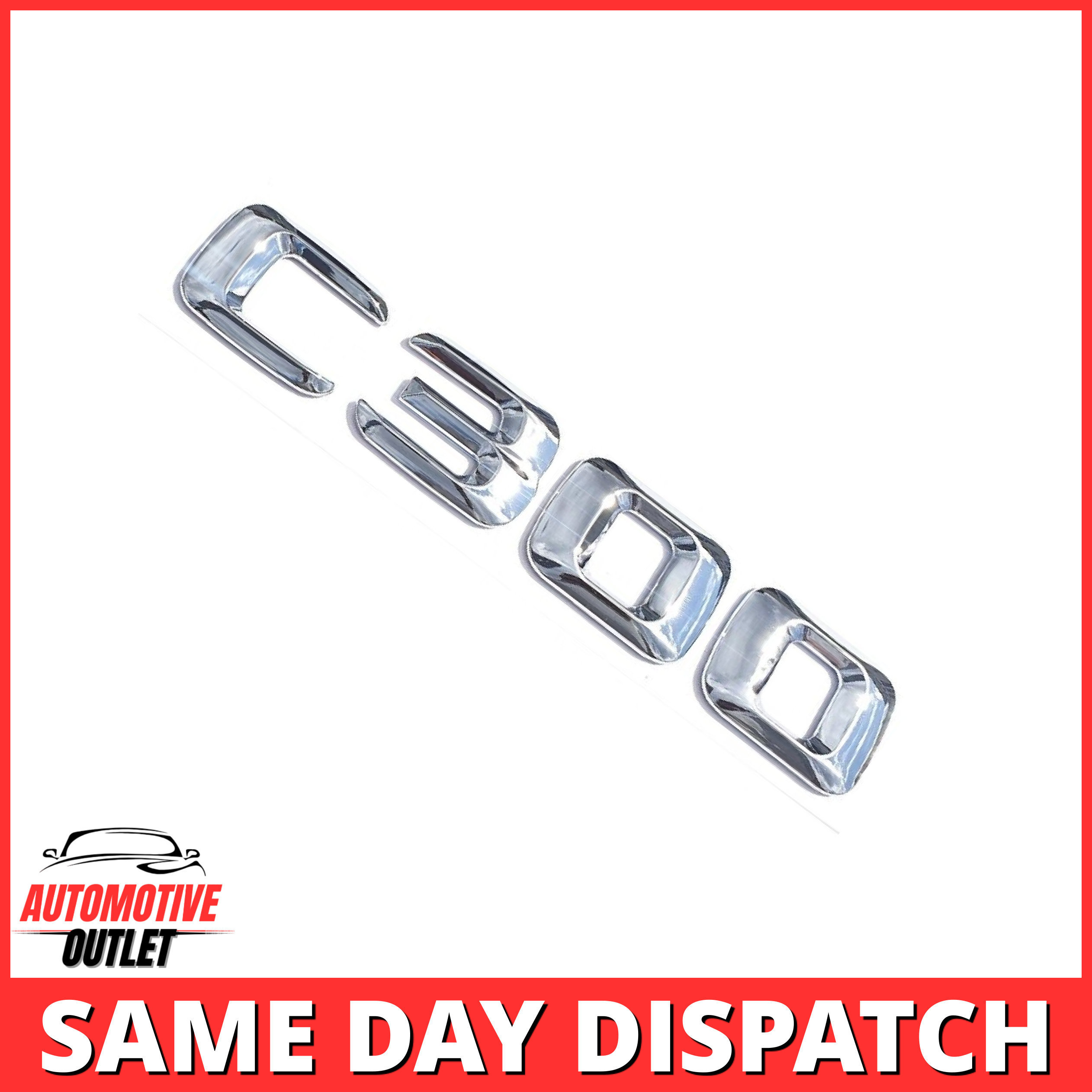 C300-CH Lettering Rear Boot Lid Trunk Badge Emblem For Mercedes-Benz C-Class, Chrome