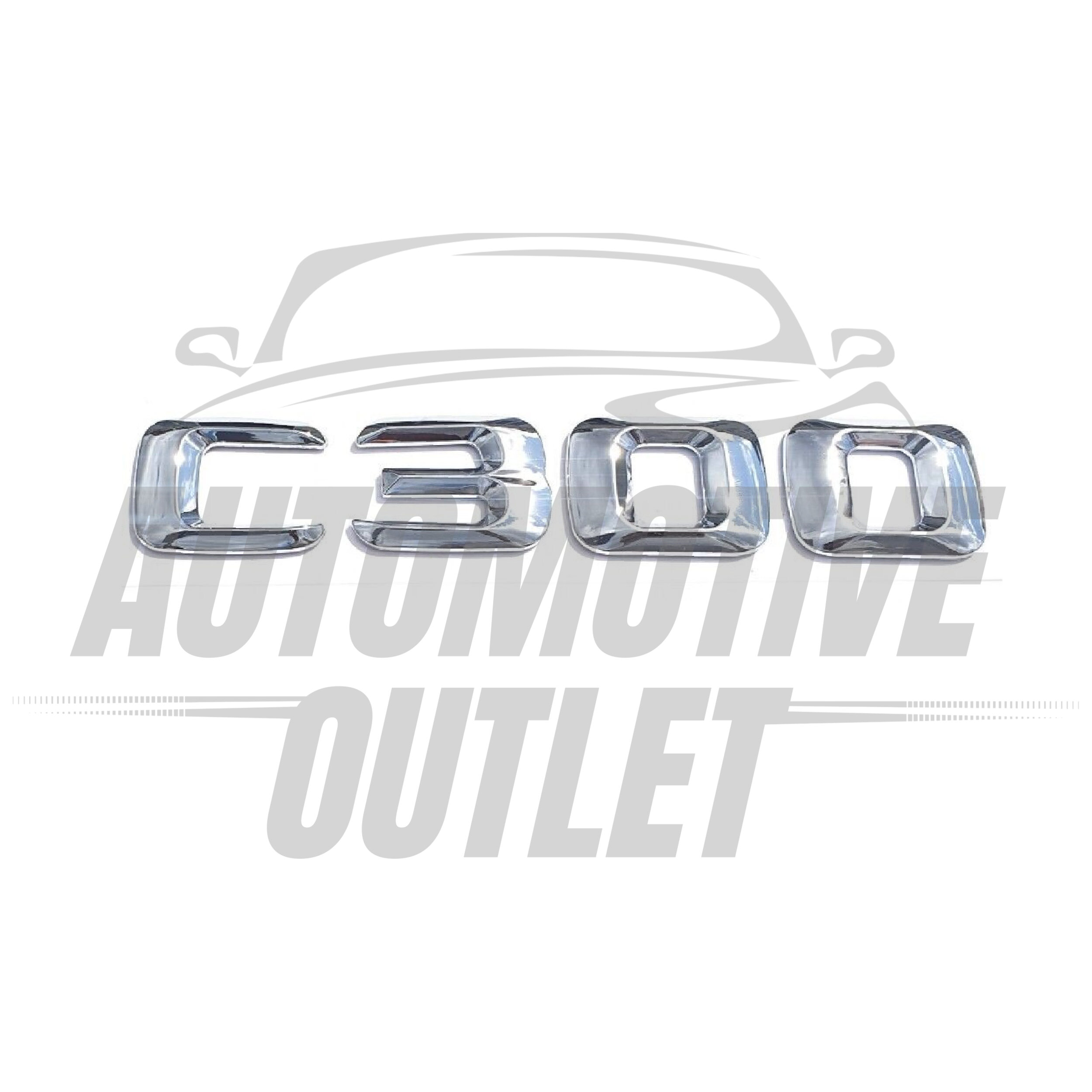 C300-CH Lettering Rear Boot Lid Trunk Badge Emblem For Mercedes-Benz C-Class, Chrome 2