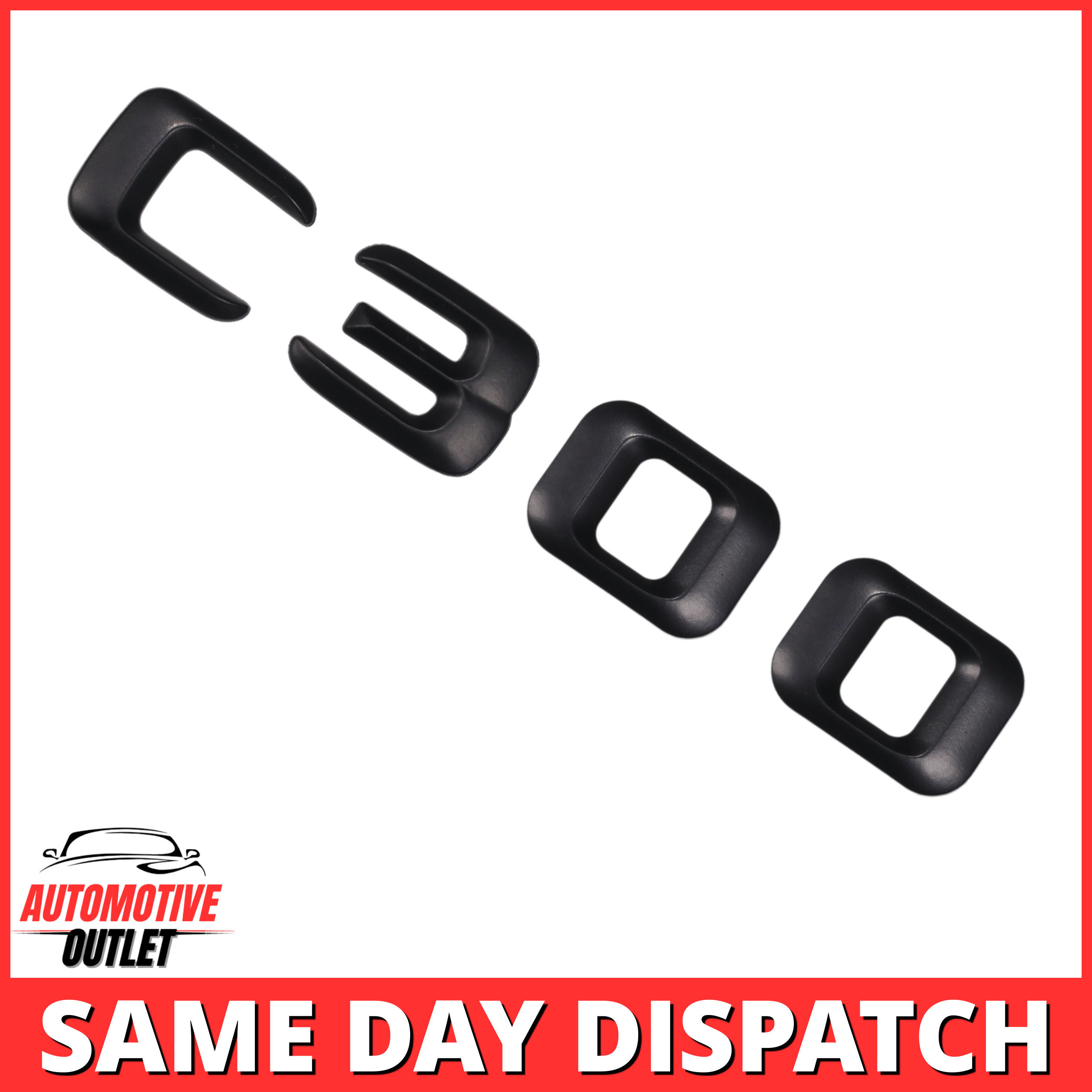 C300-MB Lettering Rear Boot Lid Trunk Badge Emblem For Mercedes-Benz C-Class, Matt Black