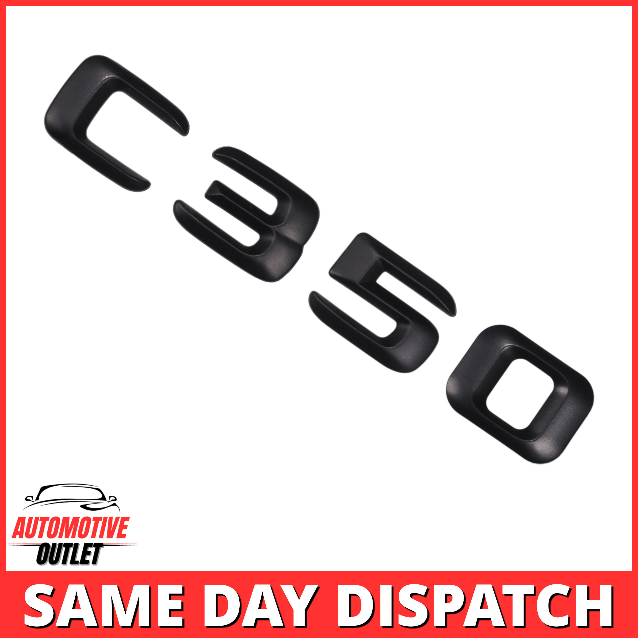 C350-MB Lettering Rear Boot Lid Trunk Badge Emblem For Mercedes-Benz C-Class, Matt Black