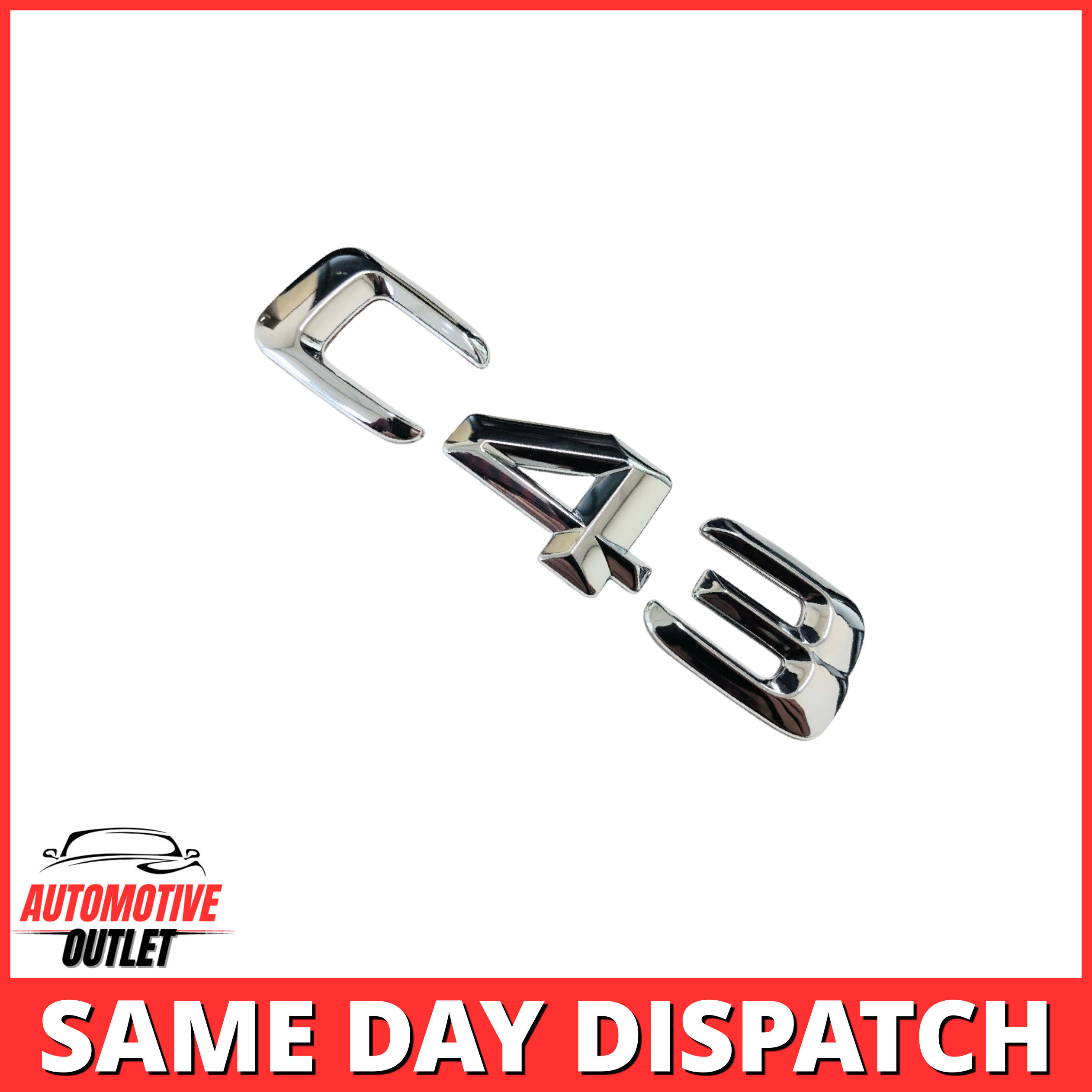 C43-CH Lettering Rear Boot Lid Trunk Badge Emblem For Mercedes-Benz C-Class, Chrome