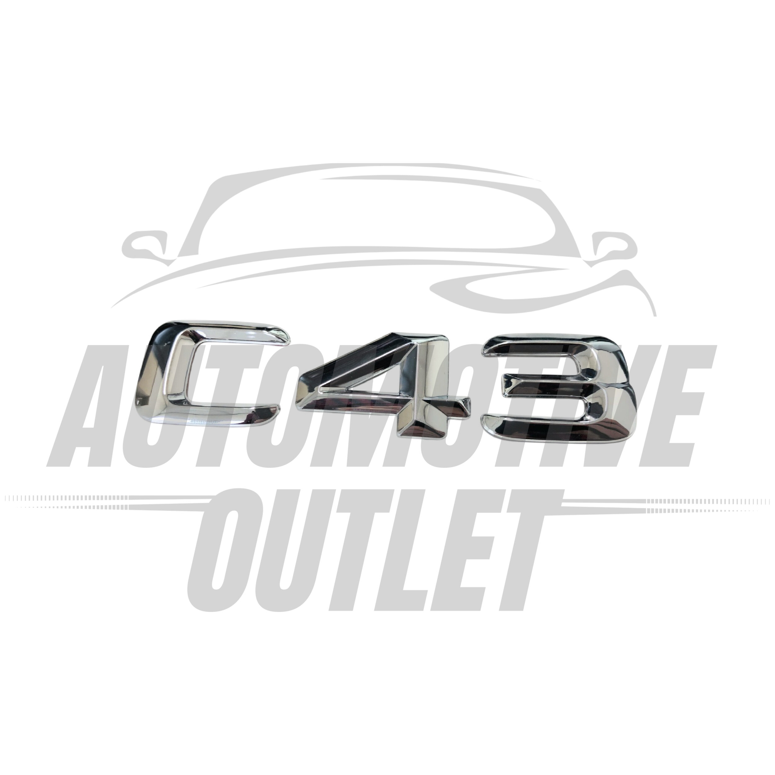 C43-CH Lettering Rear Boot Lid Trunk Badge Emblem For Mercedes-Benz C-Class, Chrome 2