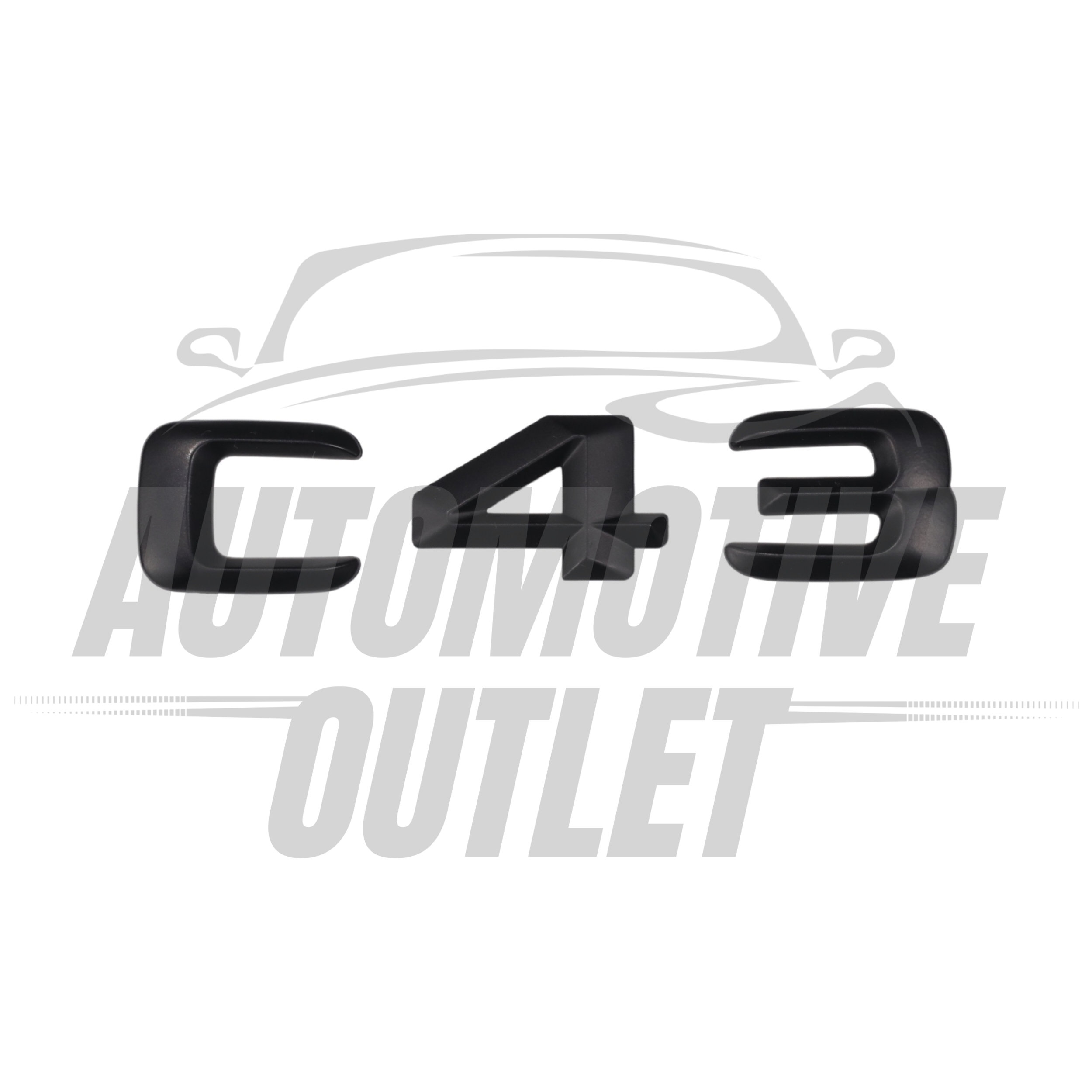 C43-MB Lettering Rear Boot Lid Trunk Badge Emblem For Mercedes-Benz C-Class, Matt Black 2