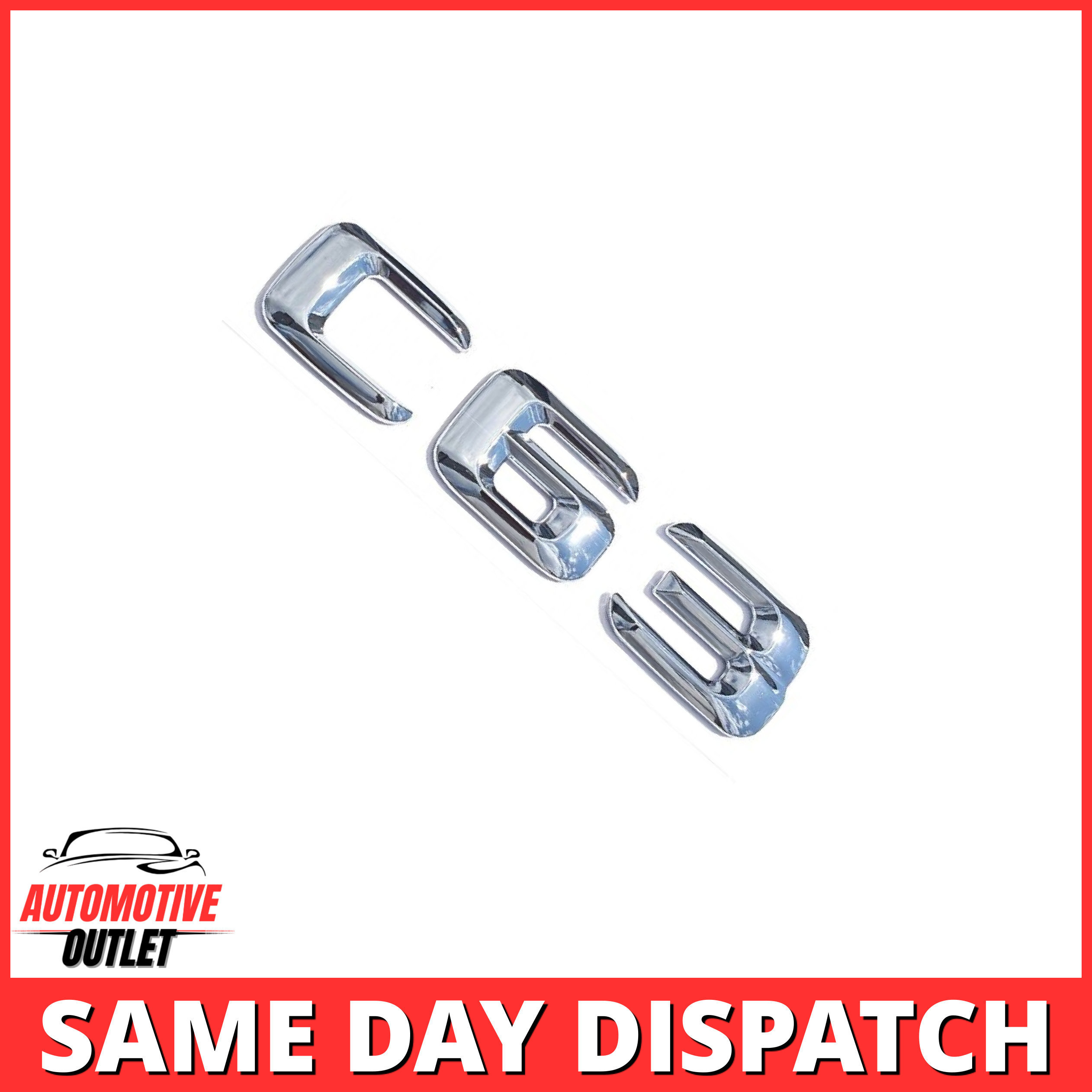 C63-CH Lettering Rear Boot Lid Trunk Badge Emblem For Mercedes-Benz C-Class, Chrome